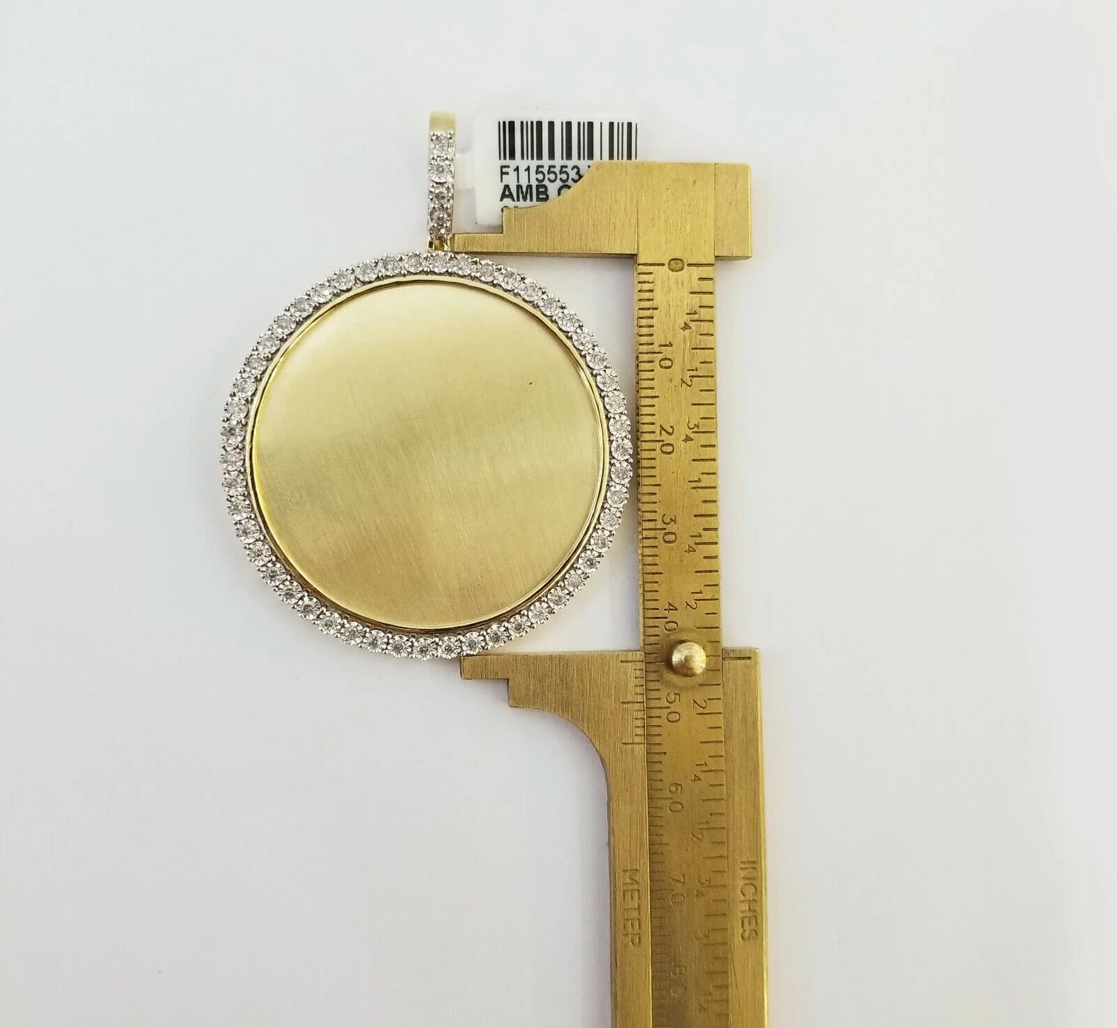 10k Real Yellow Gold Memory Pendant Charm 0.80CT 10kt Real 2"Inch Diamond Charm - Image 3