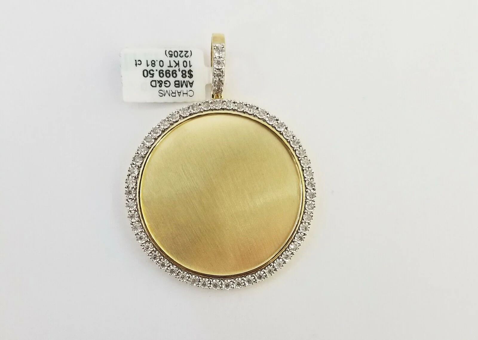 10k Real Yellow Gold Memory Pendant Charm 0.80CT 10kt Real 2"Inch Diamond Charm - Image 4