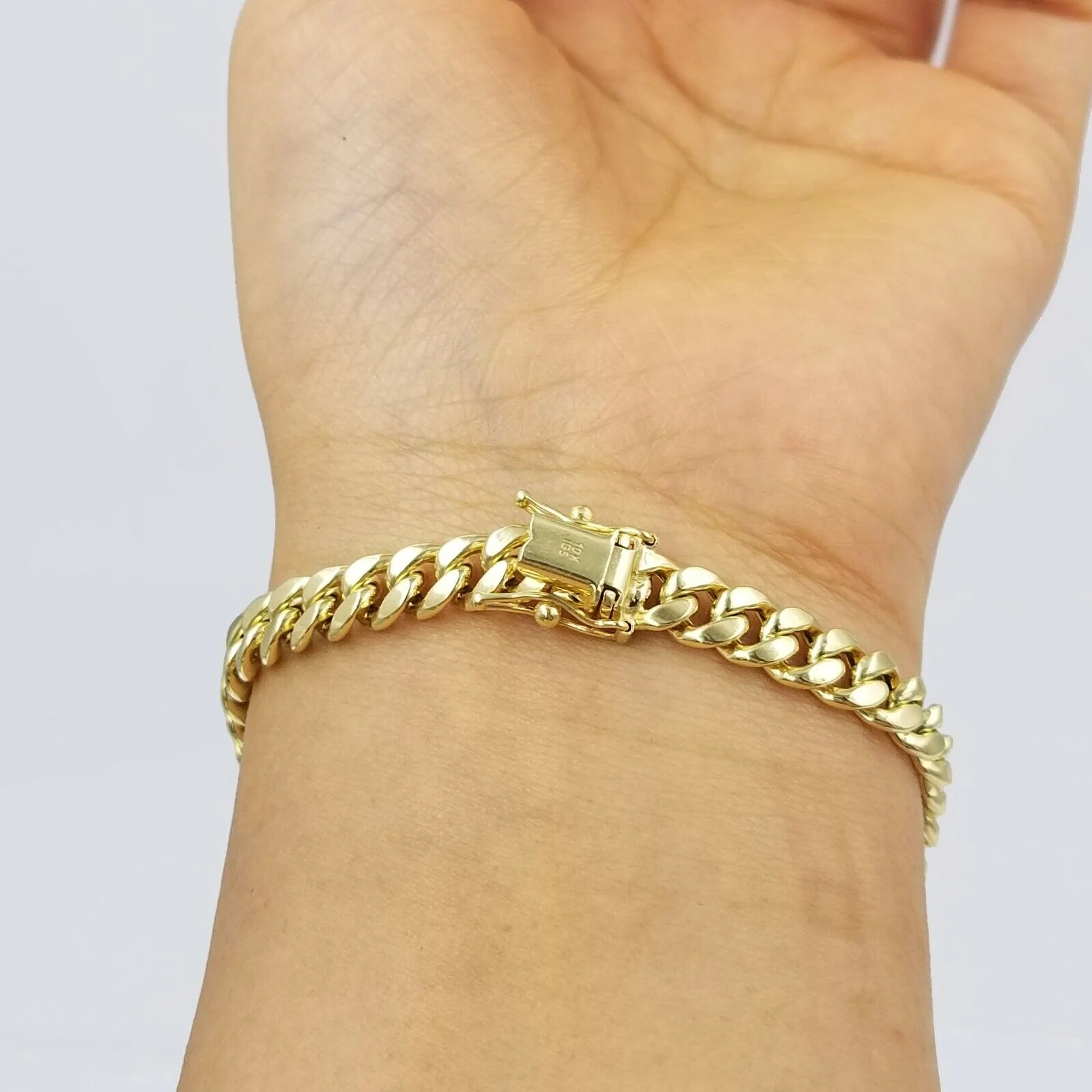 10K Real Yellow Gold Miami Cuban Bracelet 6mm Link 7 inch  Box Lock - Image 2