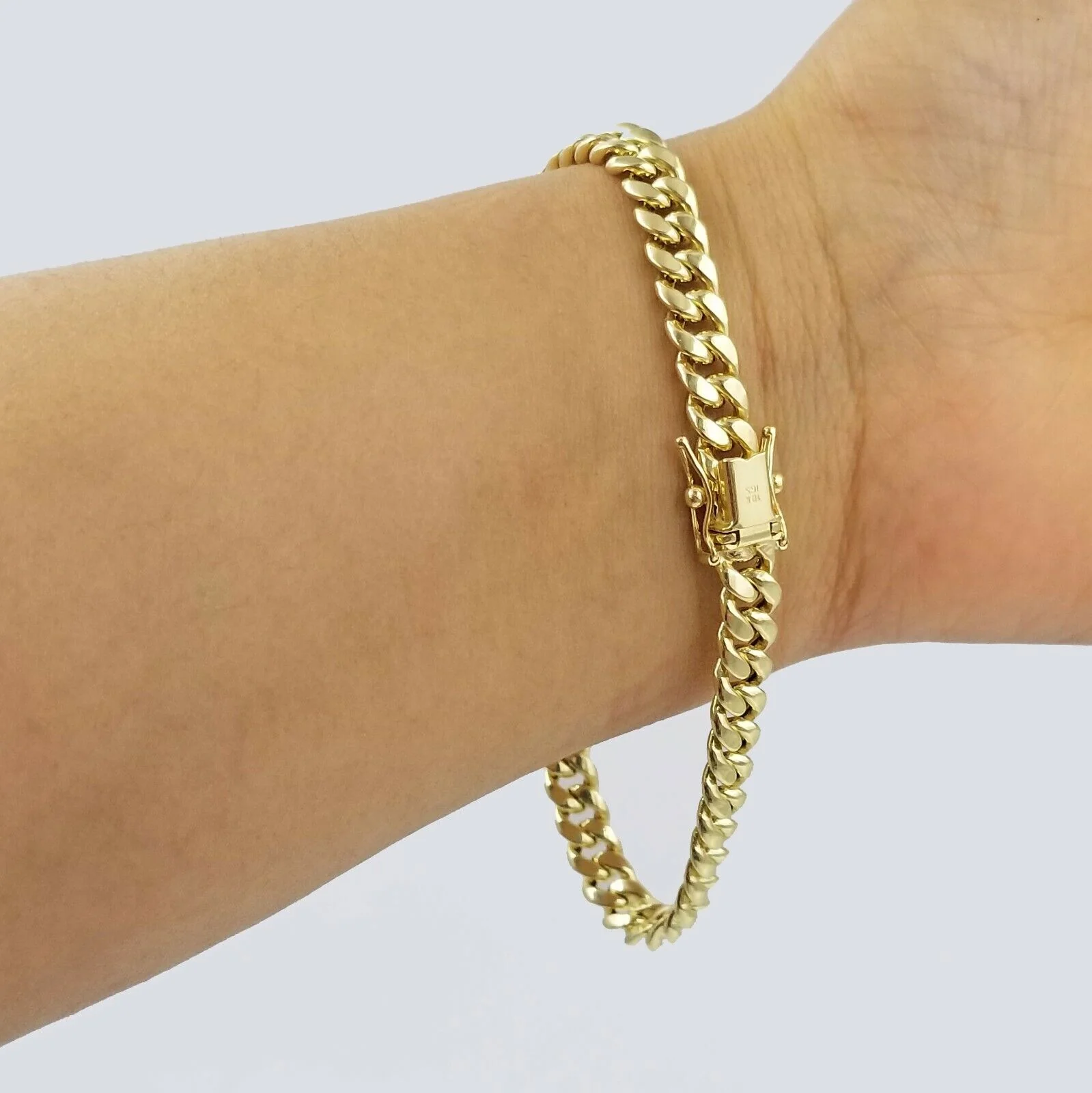 10K Real Yellow Gold Miami Cuban Bracelet 6mm Link 7 inch  Box Lock - Image 3