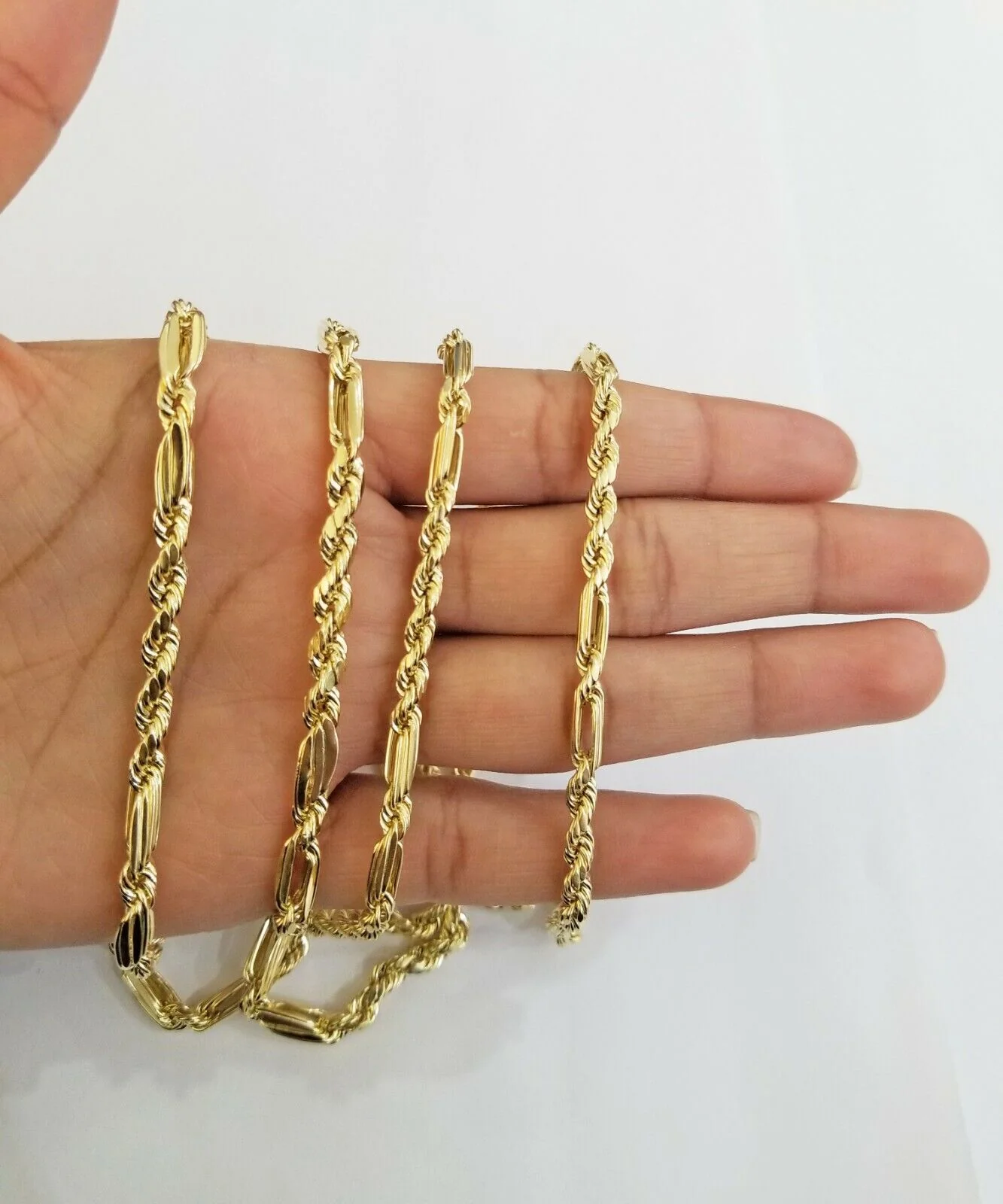 10k REAL Yellow Gold Milano Rope chain 20" 22" 24" Gold necklace Men Women 4.5mm - Image 2