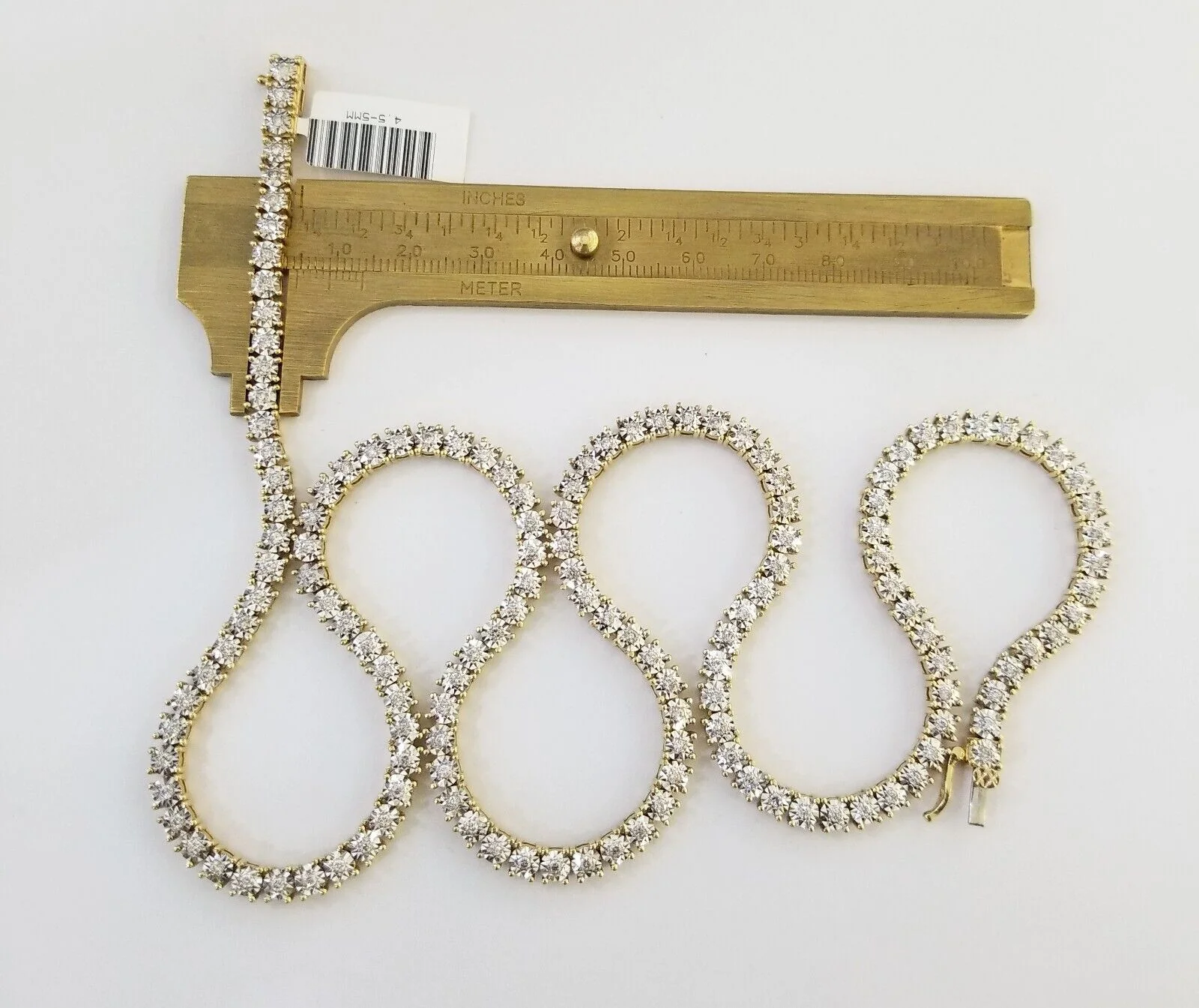 10k Real Yellow Gold Real Diamond Tennis Chain Necklace 2.57CT 22" Inch - Image 4