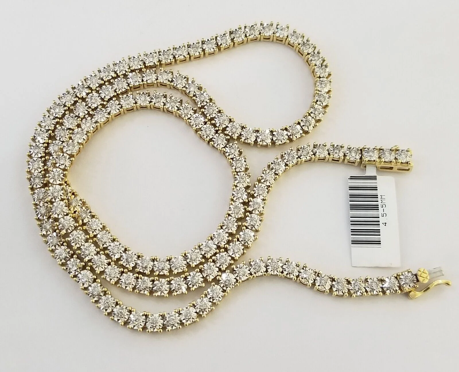 10k Real Yellow Gold Real Diamond Tennis Chain Necklace 2.57CT 22" Inch - Image 6