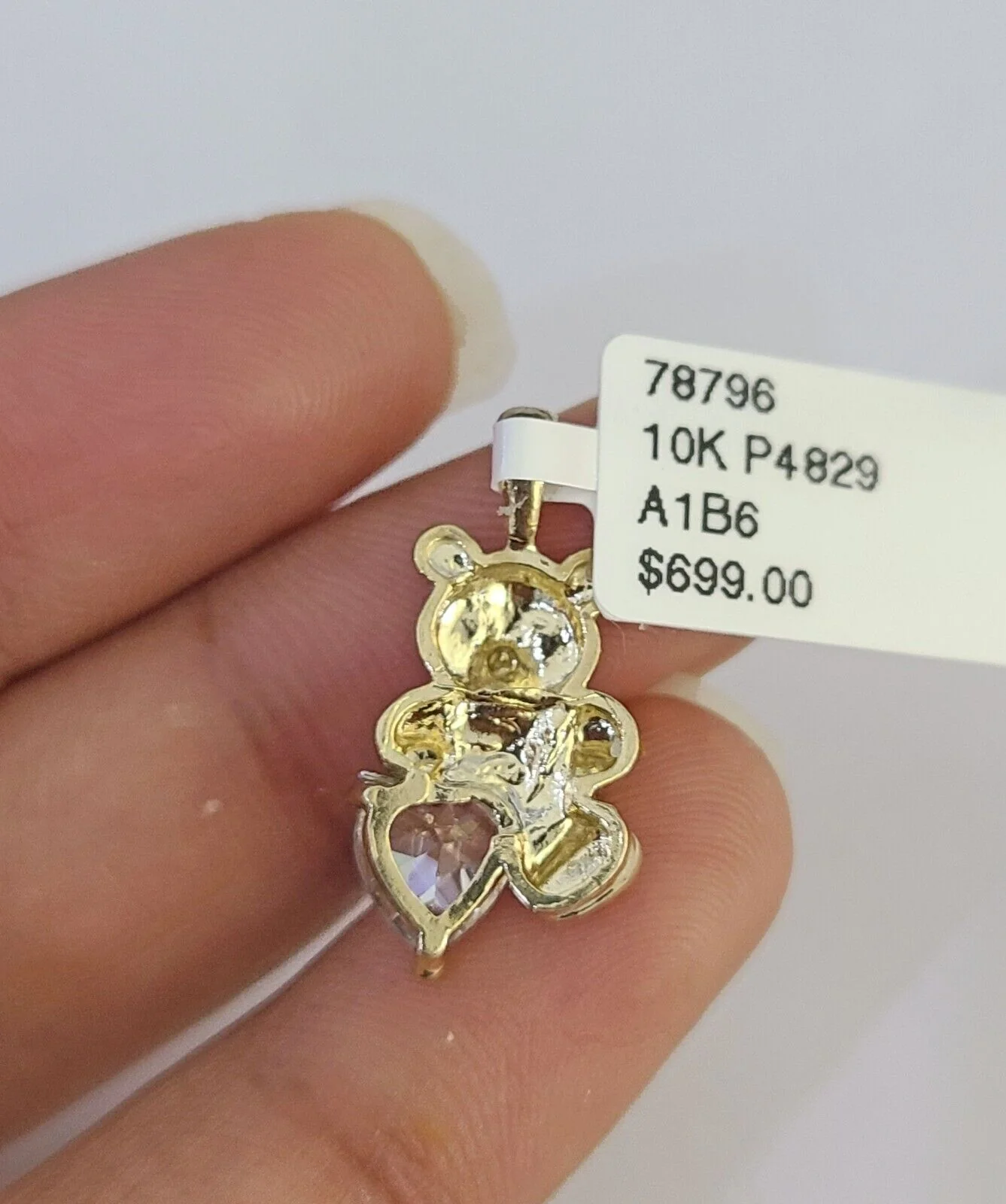 10K Real Yellow Gold TEDDY BEAR Charm Pendant Gold 10kt Genuine - Image 4
