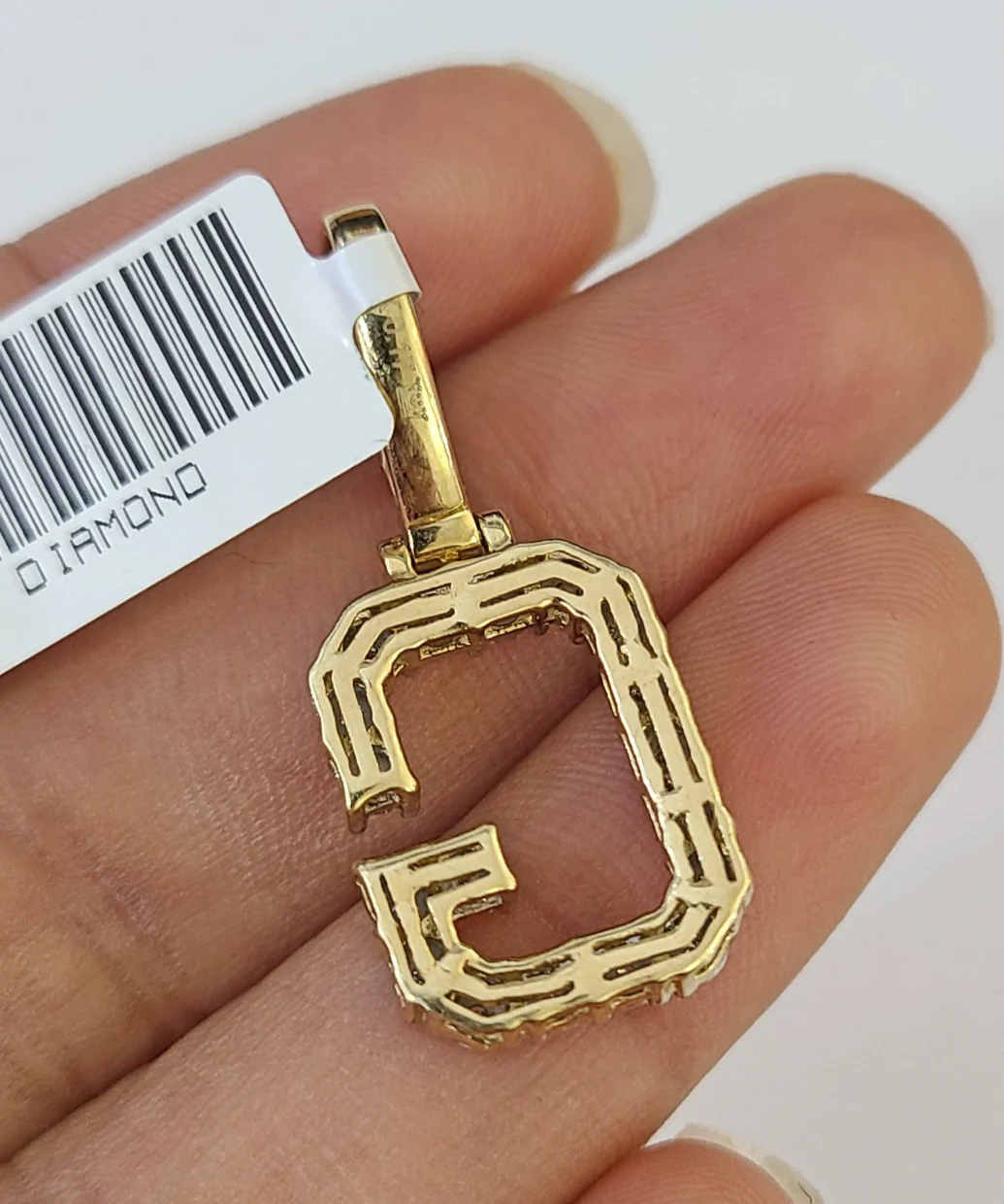 10k Rope Chain G Diamond Initial Charm Necklace Pendant Set 4mm 20"-30" Gold - Image 7