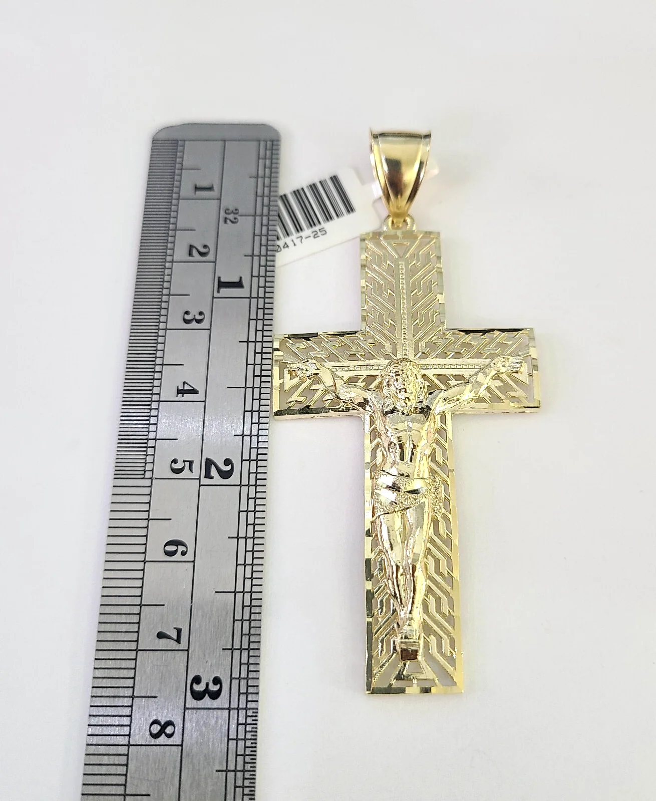 10k Rope Chain Jesus Cross Charm Pendant Gold 18"-30'' Inch 7mm Necklace - Image 3
