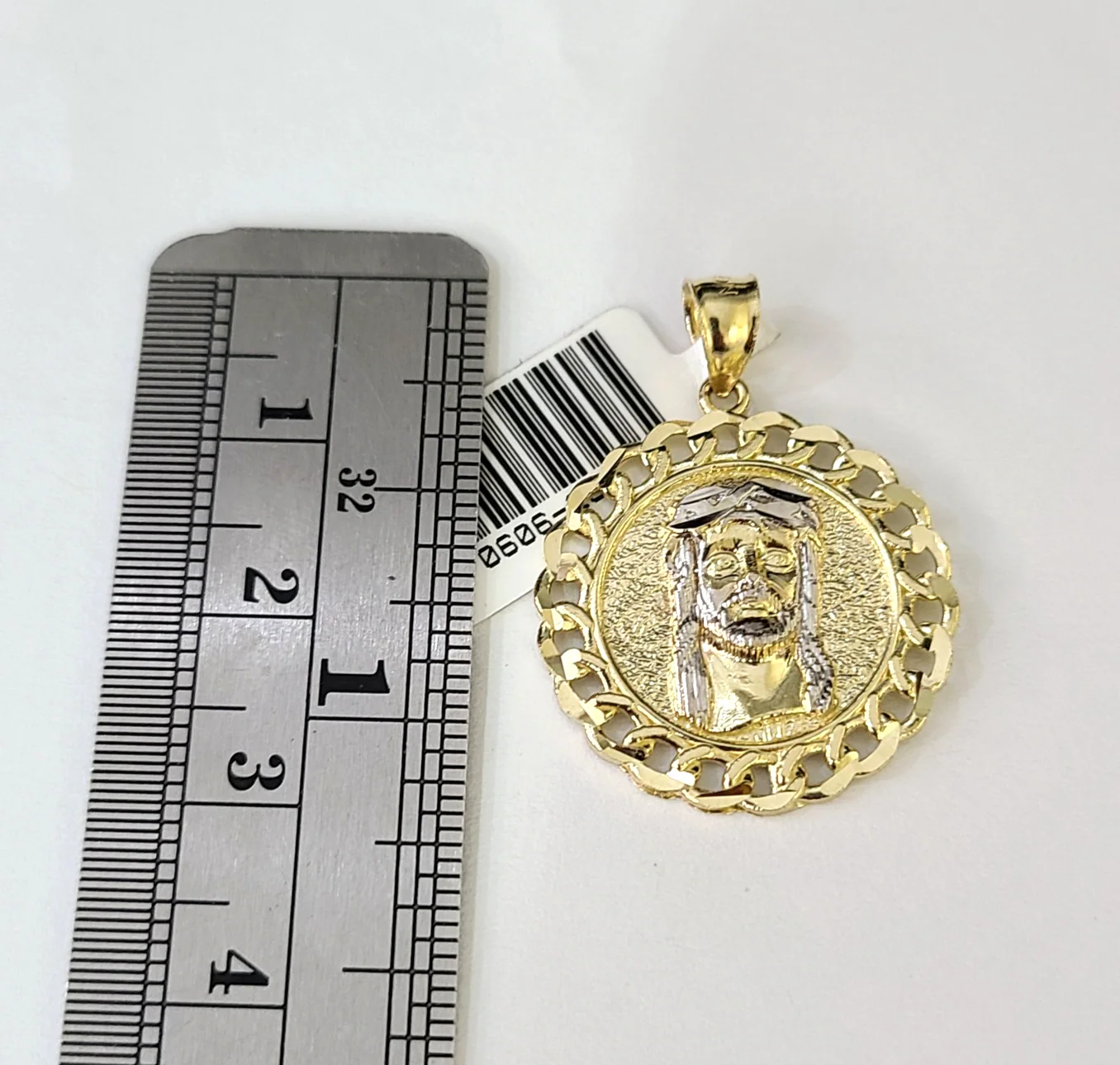 10k Rope Chain Jesus Head Charm Necklace SET 4mm 18"-28" Pendant - Image 4