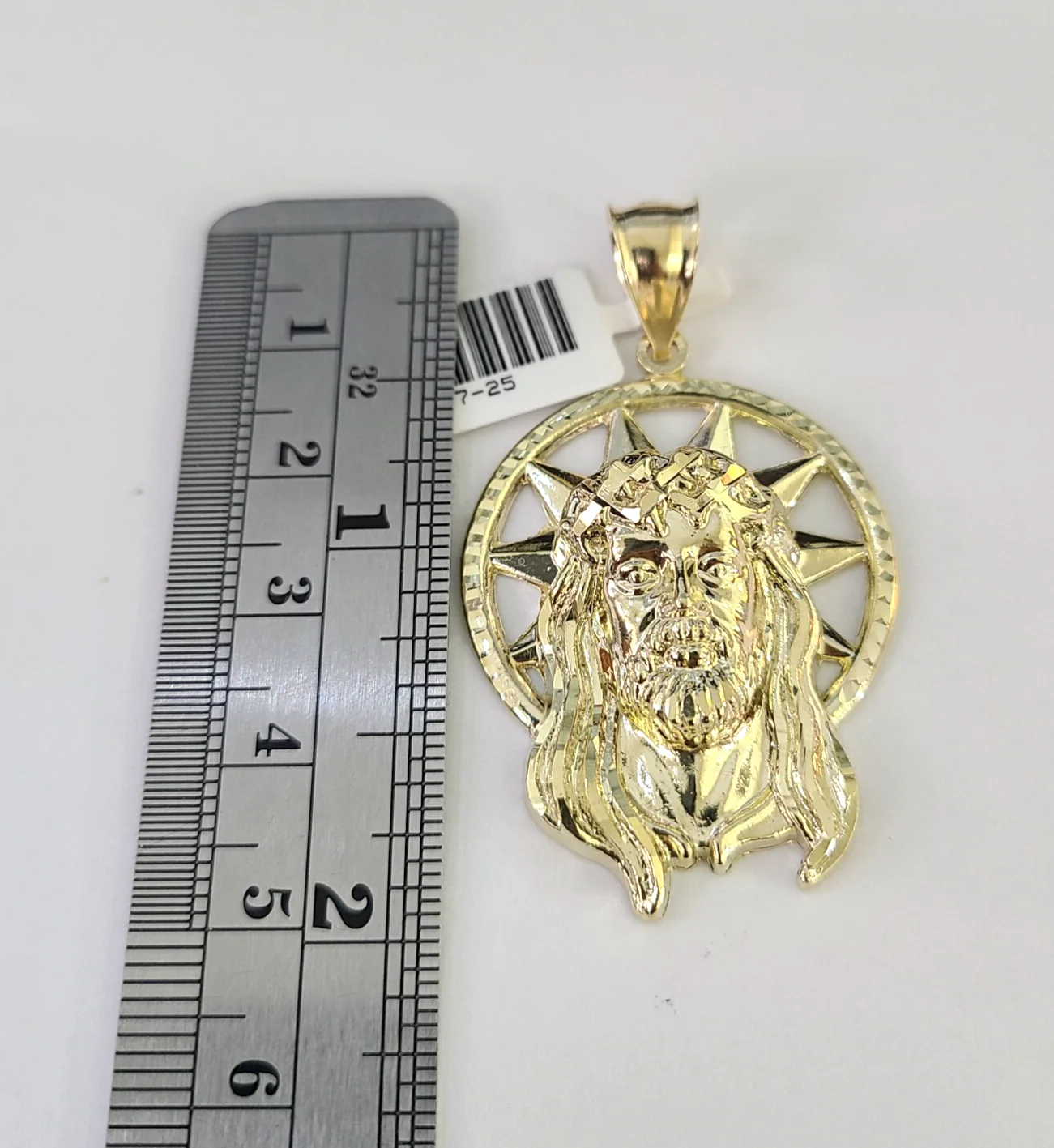 10k Rope Chain Jesus Head Charm Pendant Gold 18"-30'' Inch 7mm Necklace - Image 3
