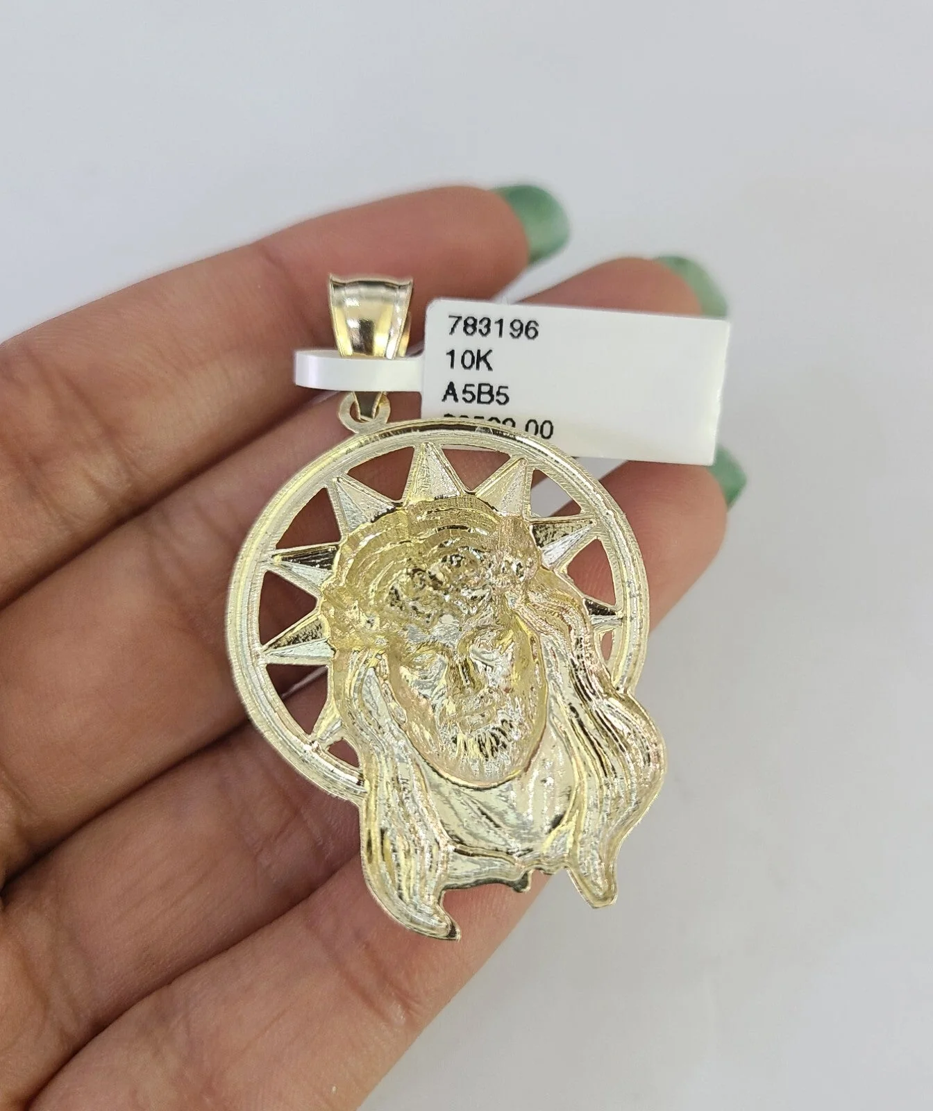 10k Rope Chain Jesus Head Charm Pendant Gold 18"-30'' Inch 7mm Necklace - Image 5