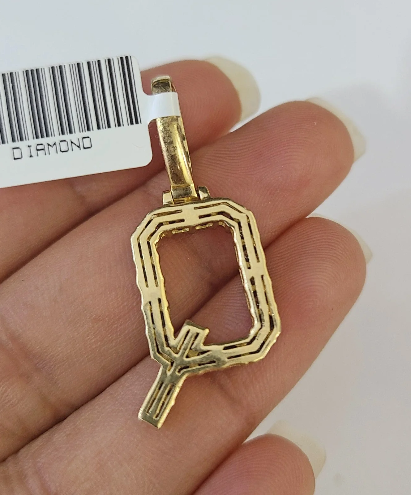 10k Rope Chain Q Diamond Initial Charm Necklace Pendant Set 4mm 20"-30" Gold - Image 7