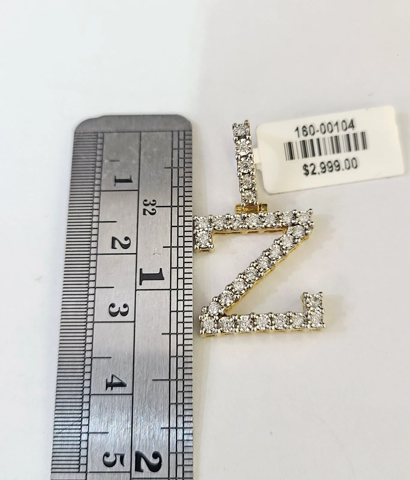 10k Rope Chain Z Diamond Initial Charm Necklace Pendant Set 2mm 18"-24" Gold - Image 2