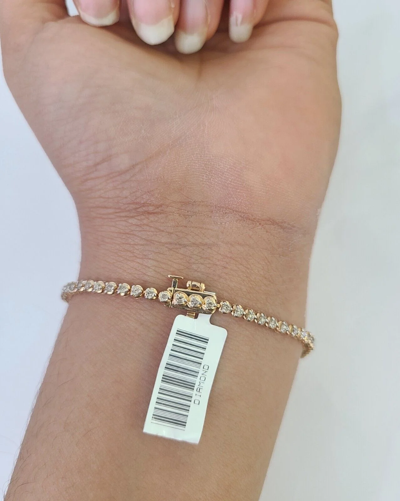 10K Rose Gold Diamond Bracelet Women Ladies 7" REAL Genuine Gold - Image 2