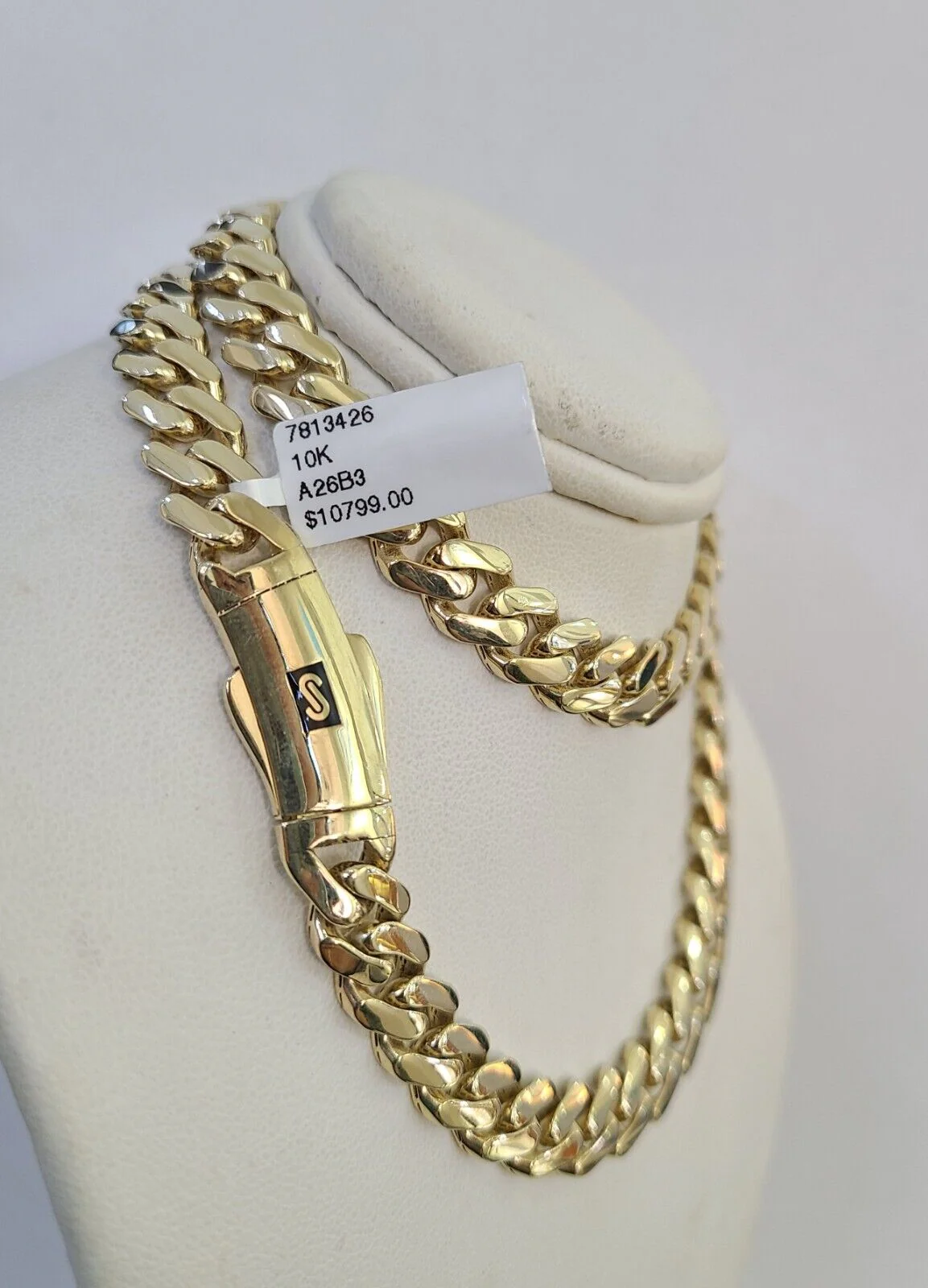 10k Royal Monaco Cuban Link Chain 10mm Necklace 20" REAL Yellow Gold - Image 3