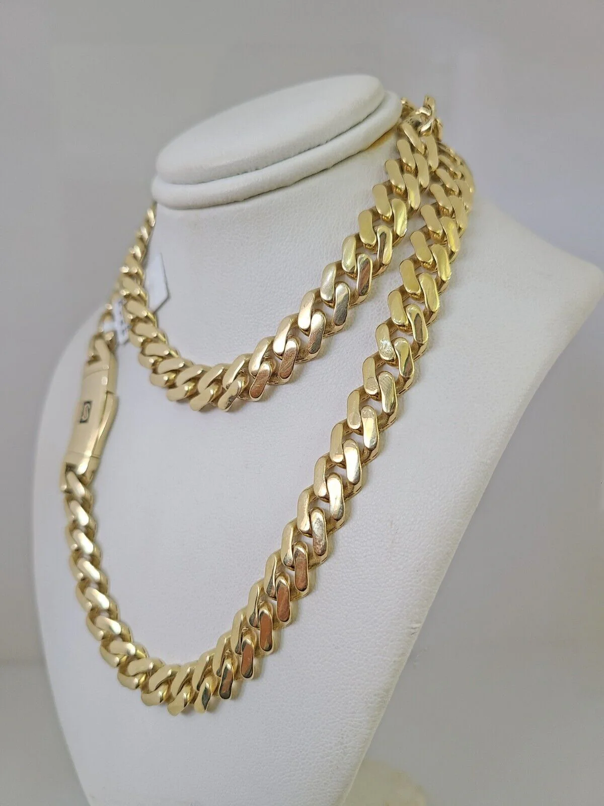 10k Royal Monaco Cuban Link Chain 9.5mm Necklace 24" REAL Yellow Gold - Image 4