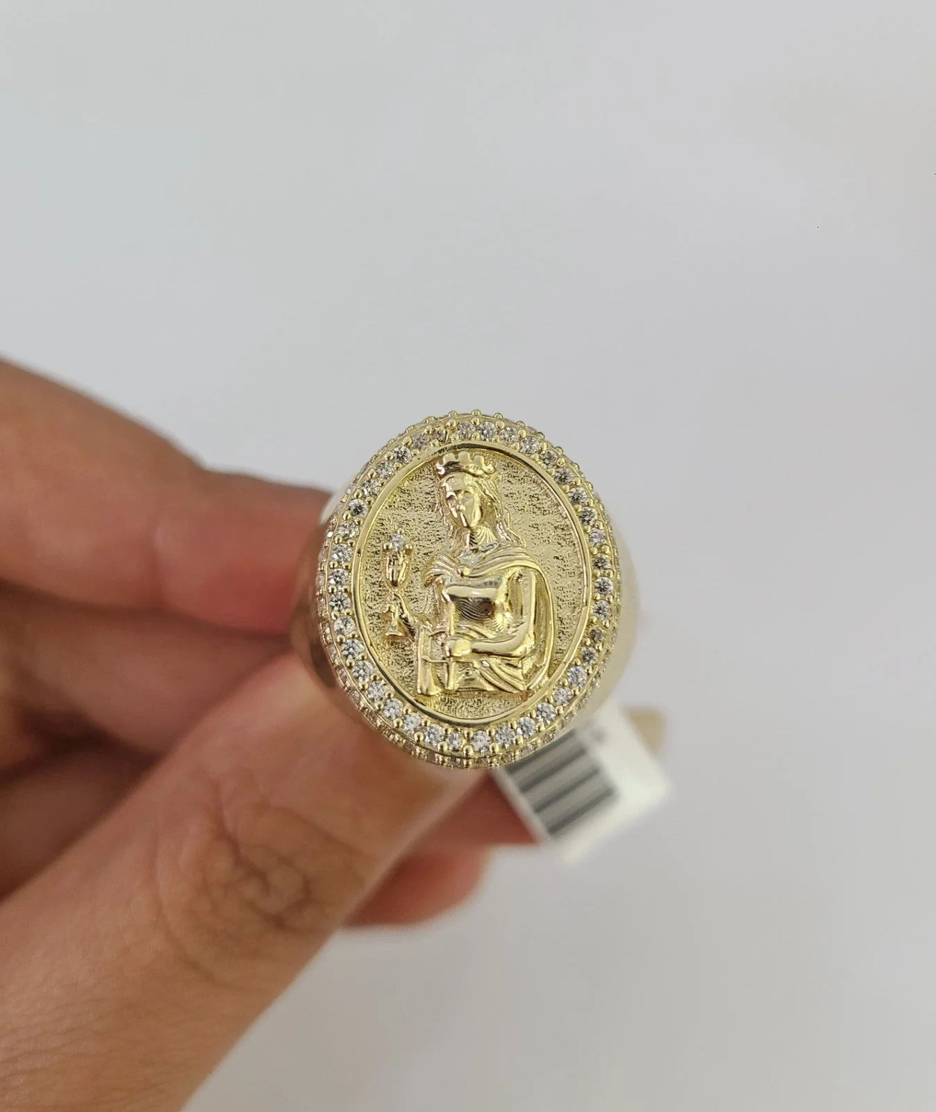 10k Saint Barbara Ring Casual Band Yellow Gold Genuine Brand New Religious All Sizes