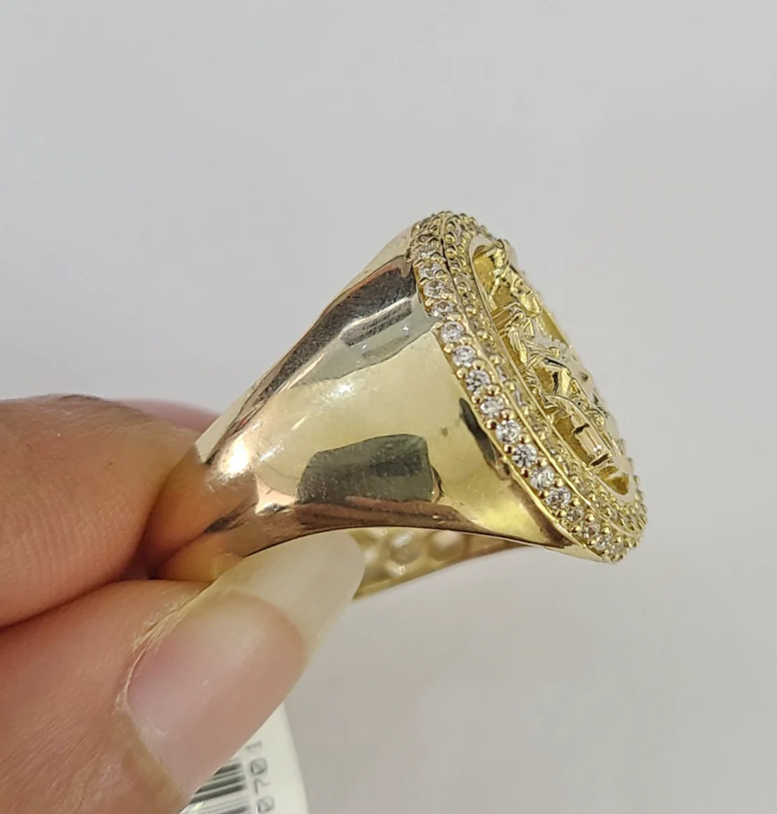 10k Saint Barbara Ring Casual Band Yellow Gold Genuine Brand New Religious All Sizes - Image 5