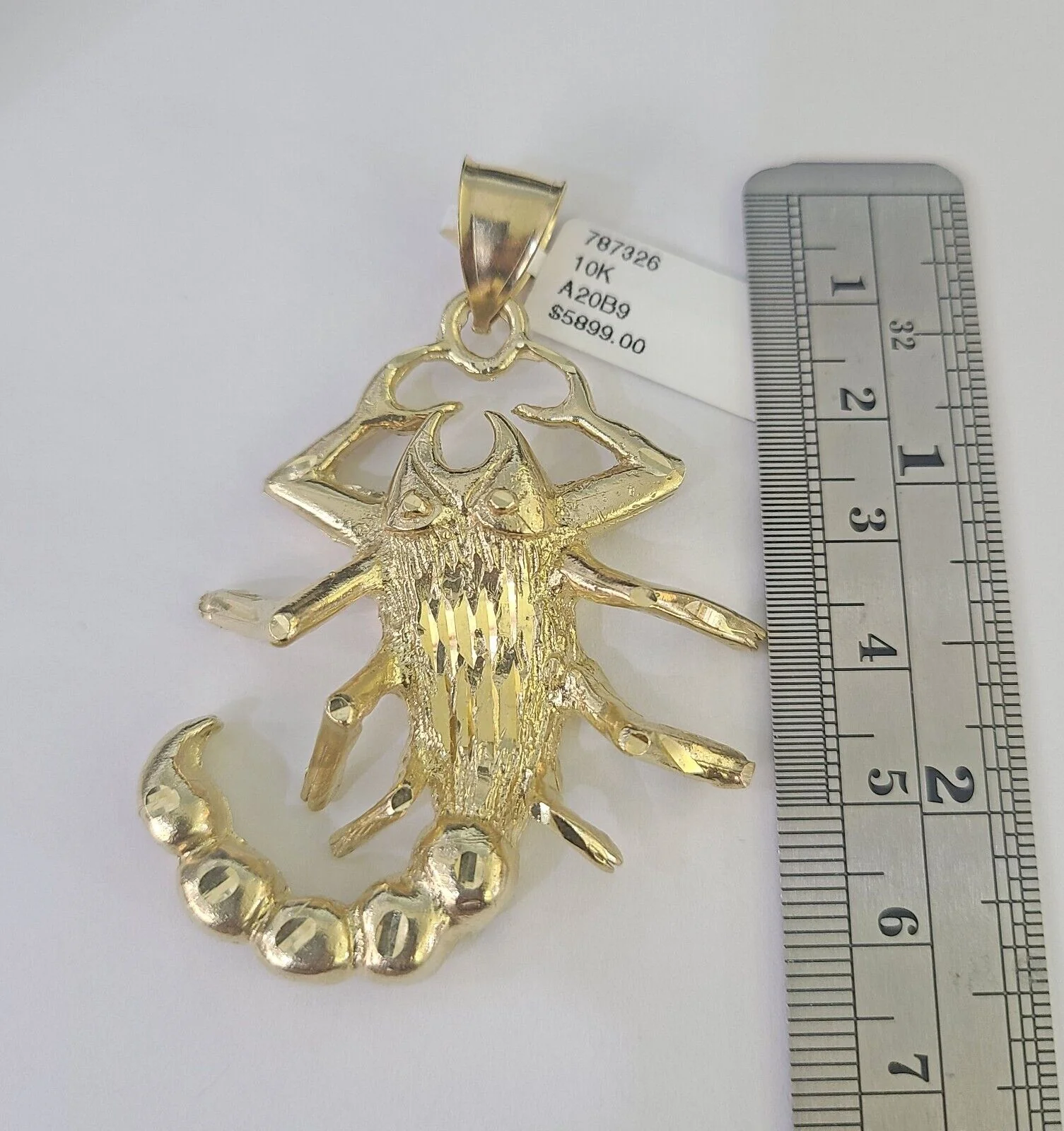 10K Scorpion Charm Pendant Zodiac Sign Yellow Gold 2.5" Real 10k Real Genuine - Image 2