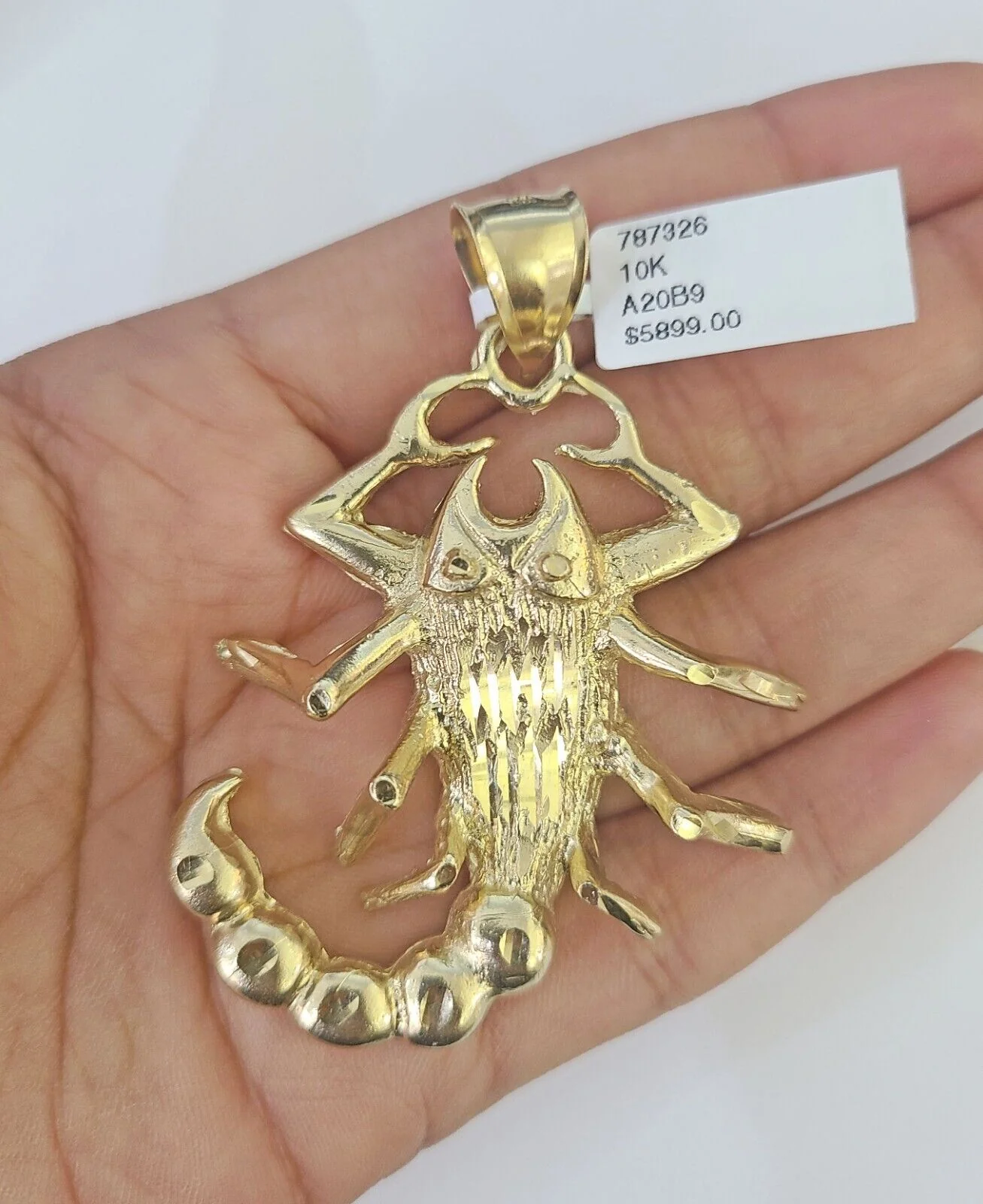 10K Scorpion Charm Pendant Zodiac Sign Yellow Gold 2.5" Real 10k Real Genuine - Image 4