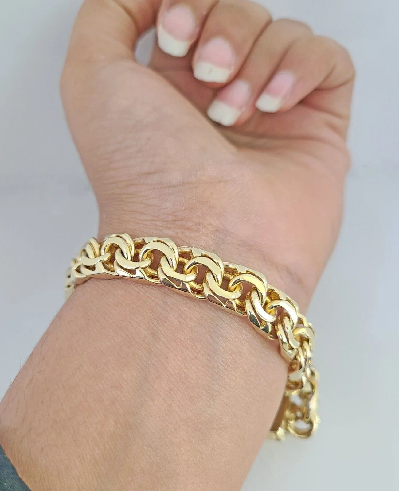 10k Solid Chino ID Bracelet Yellow Gold 9mm 8" Inches Box Lock Real 10kt - Image 6