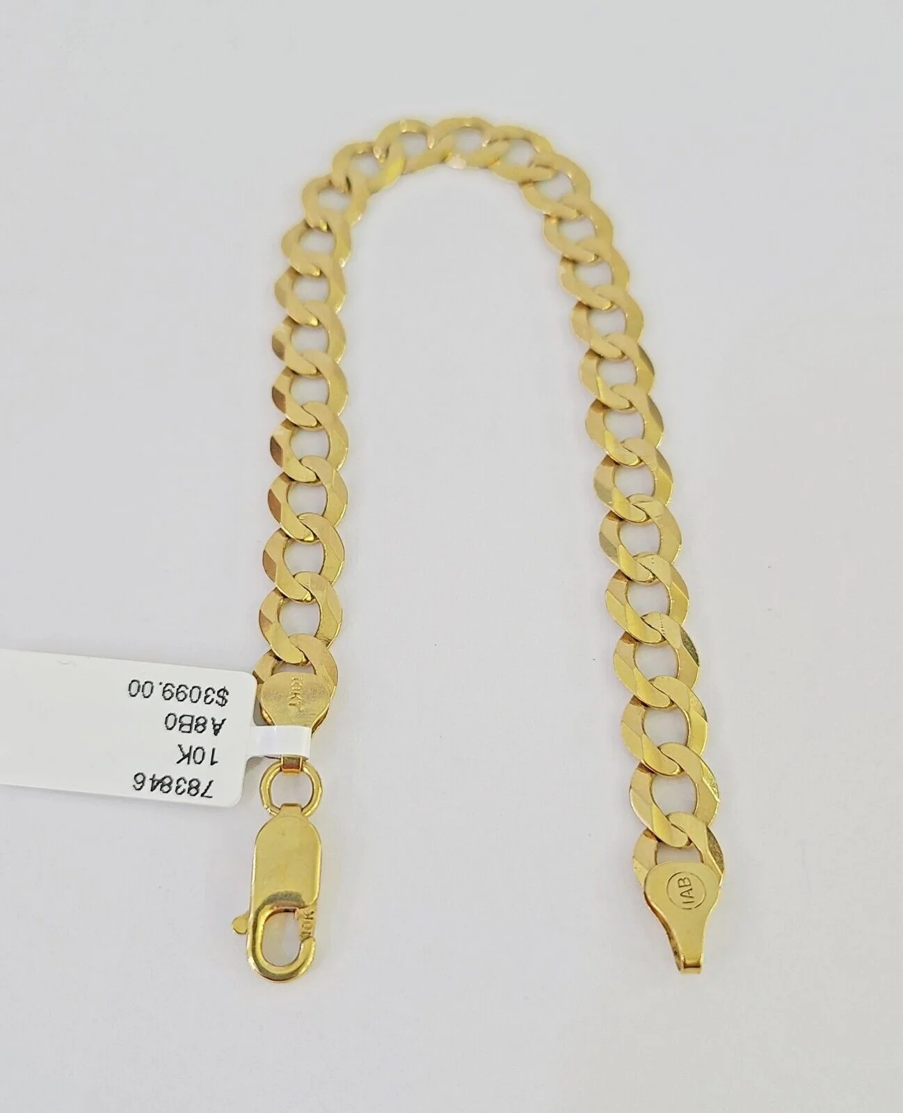 10k Solid Cuban Curb Link Bracelet Gold 7mm 7 Inches Women Real Yellow Gold - Image 2