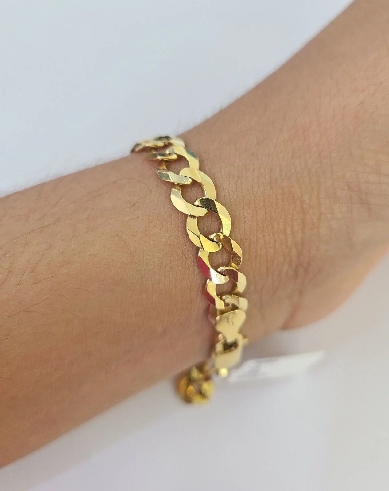 10k Solid Cuban Curb Link Bracelet Gold 7mm 7 Inches Women Real Yellow Gold - Image 5