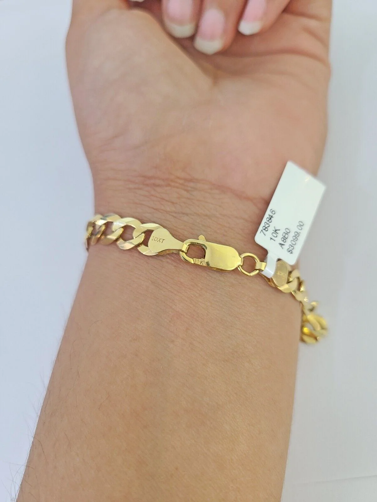 10k Solid Cuban Curb Link Bracelet Gold 7mm 7 Inches Women Real Yellow Gold - Image 6