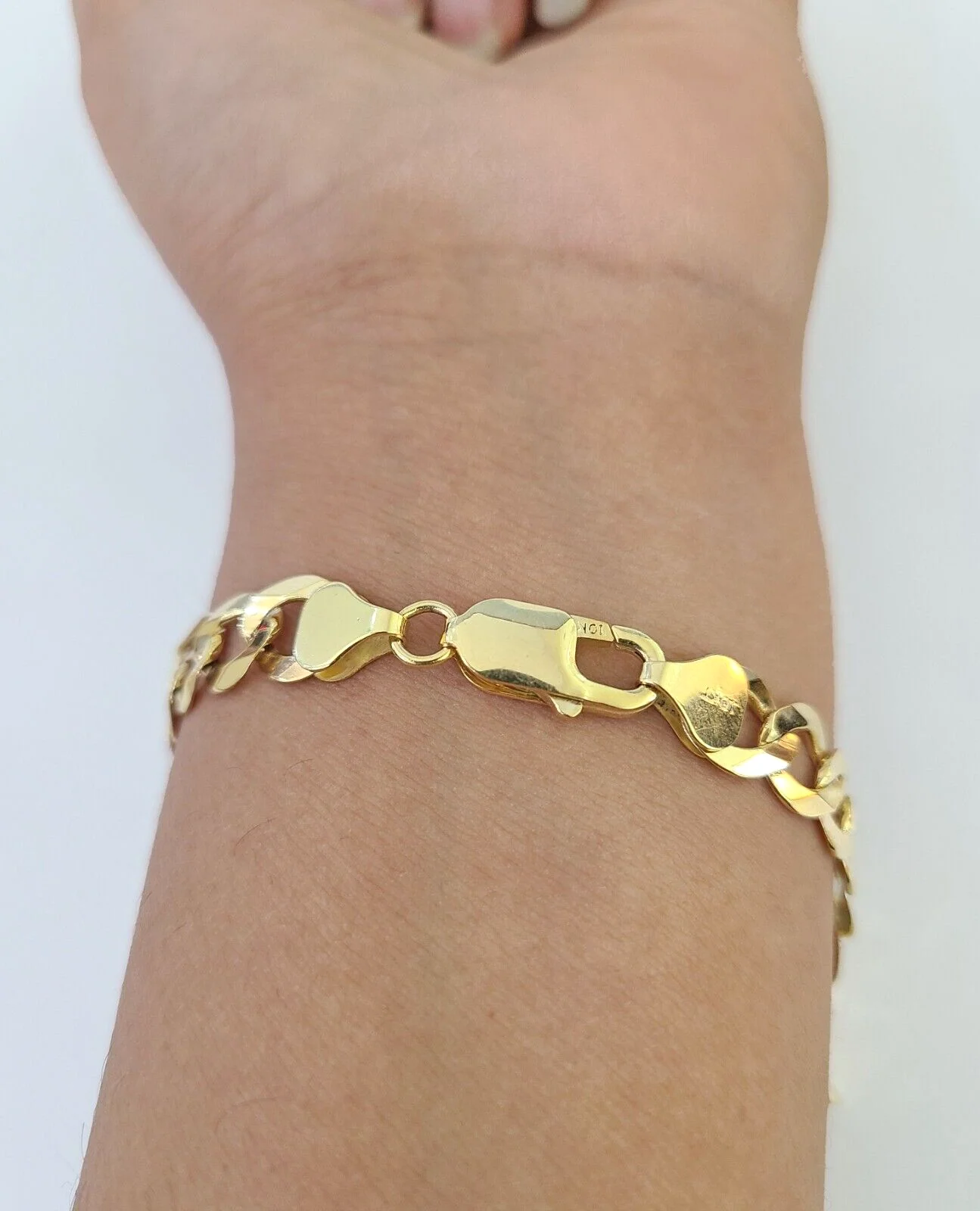 10k Solid Cuban Curb Link Bracelet Gold 8mm 8 Inches Real Yellow Gold - Image 2