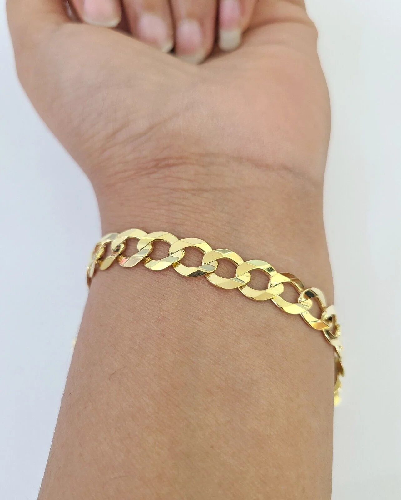 10k Solid Cuban Curb Link Bracelet Gold 8mm 8 Inches Real Yellow Gold - Image 8