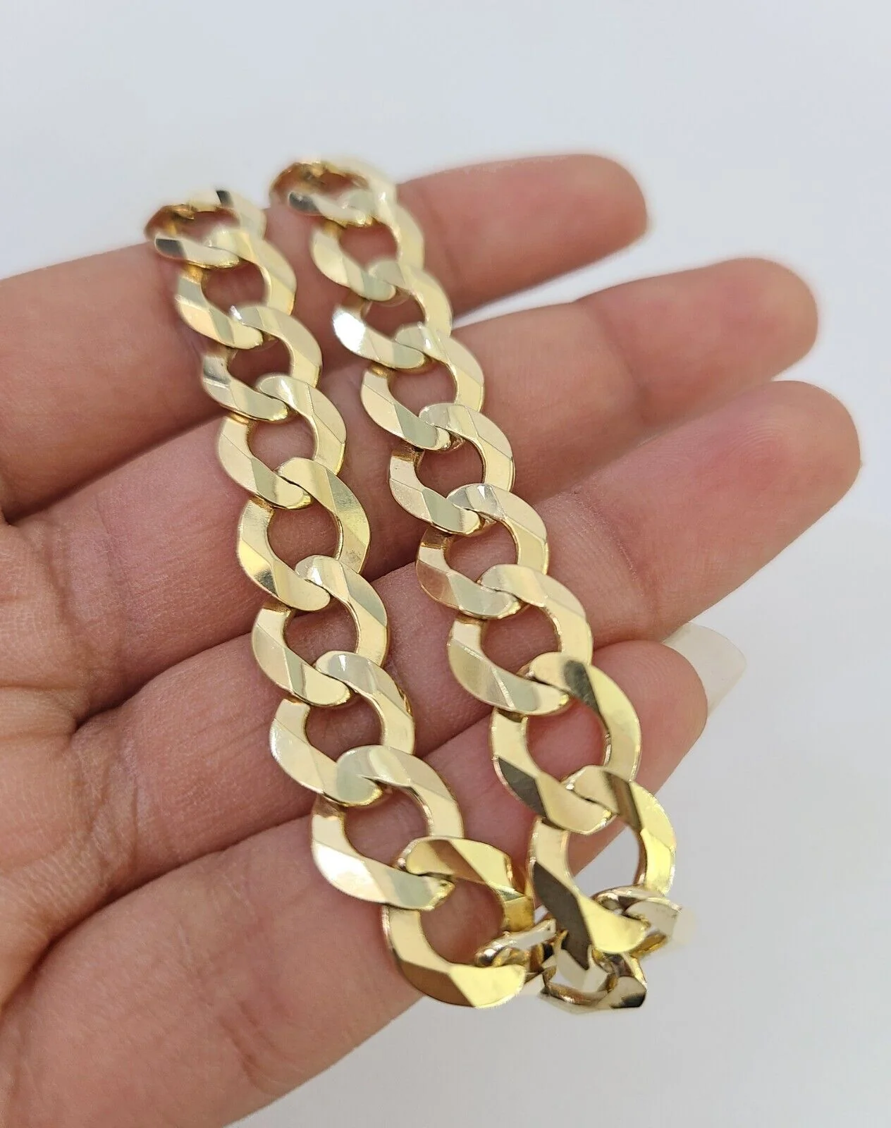 10k Solid Cuban Curb Link Bracelet Gold 9.5mm 8 Inches Real Yellow Gold - Image 2