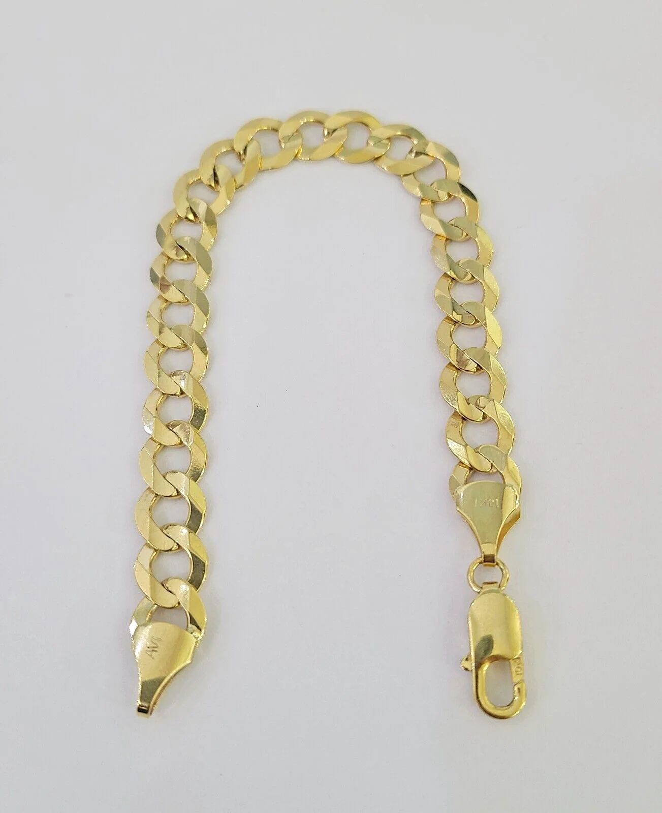10k Solid Cuban Curb Link Bracelet Gold 9.5mm 8 Inches Real Yellow Gold - Image 4