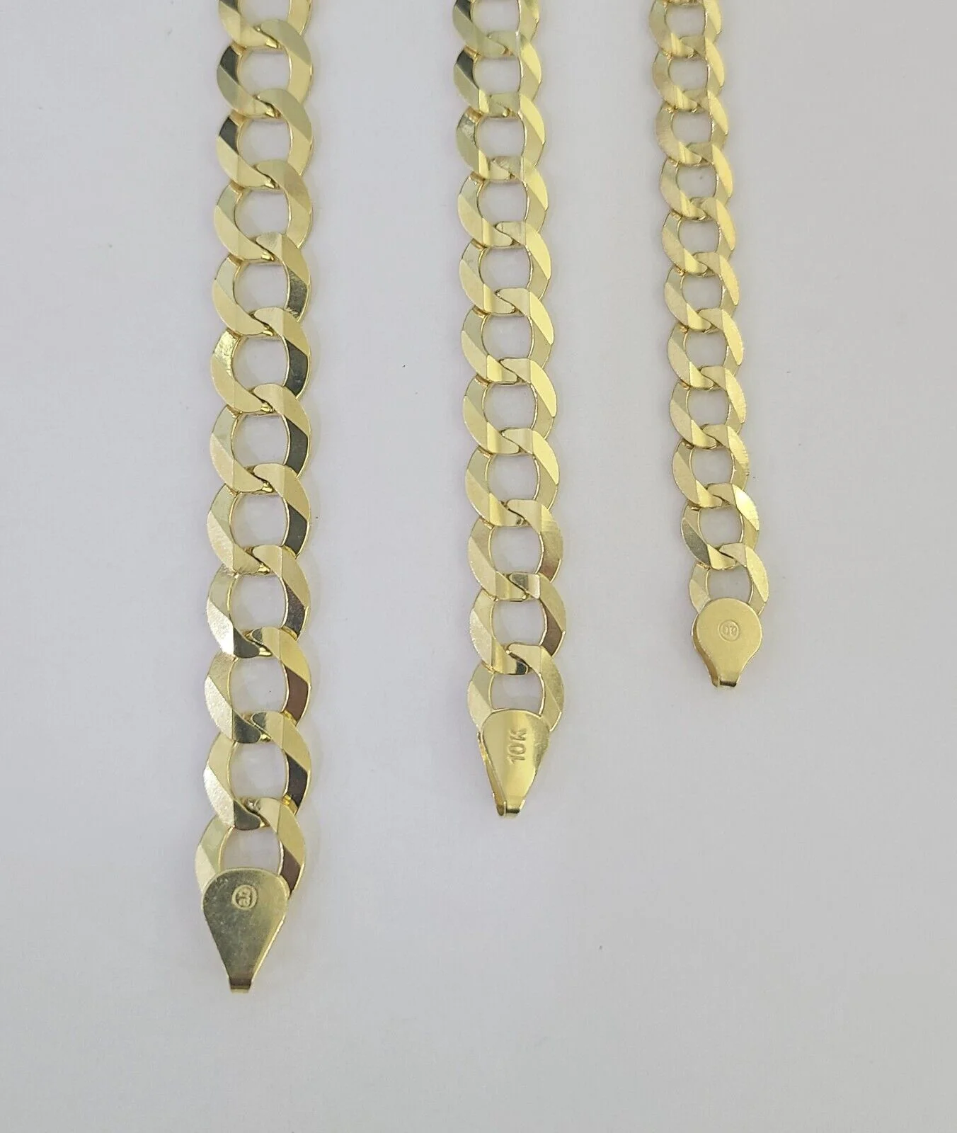 10k Solid Cuban Curb Link Necklace Chain Yellow Gold 8mm 9mm 10mm 20"-30" - Image 4