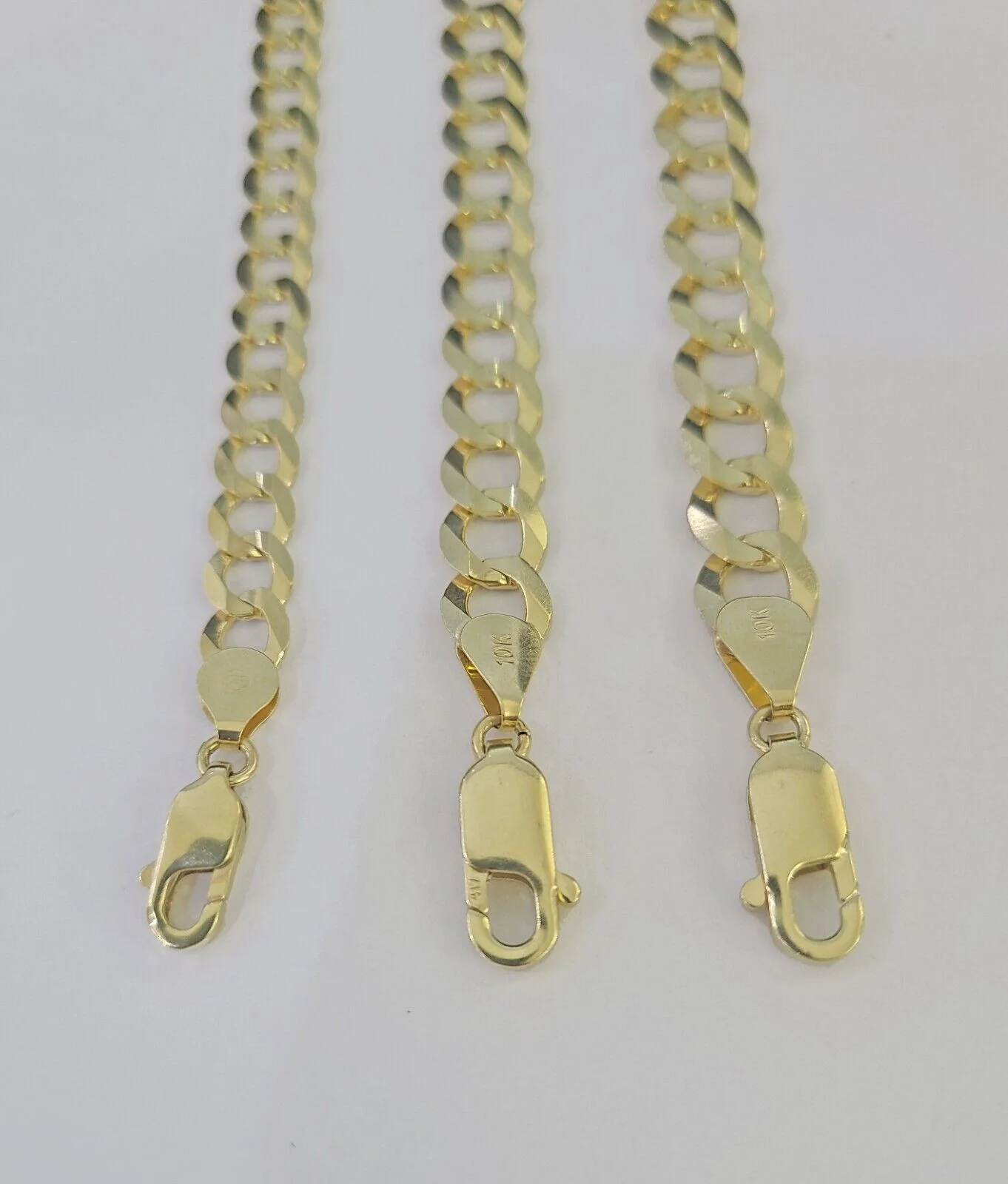 10k Solid Cuban Curb Link Necklace Chain Yellow Gold 8mm 9mm 10mm 20"-30" - Image 5