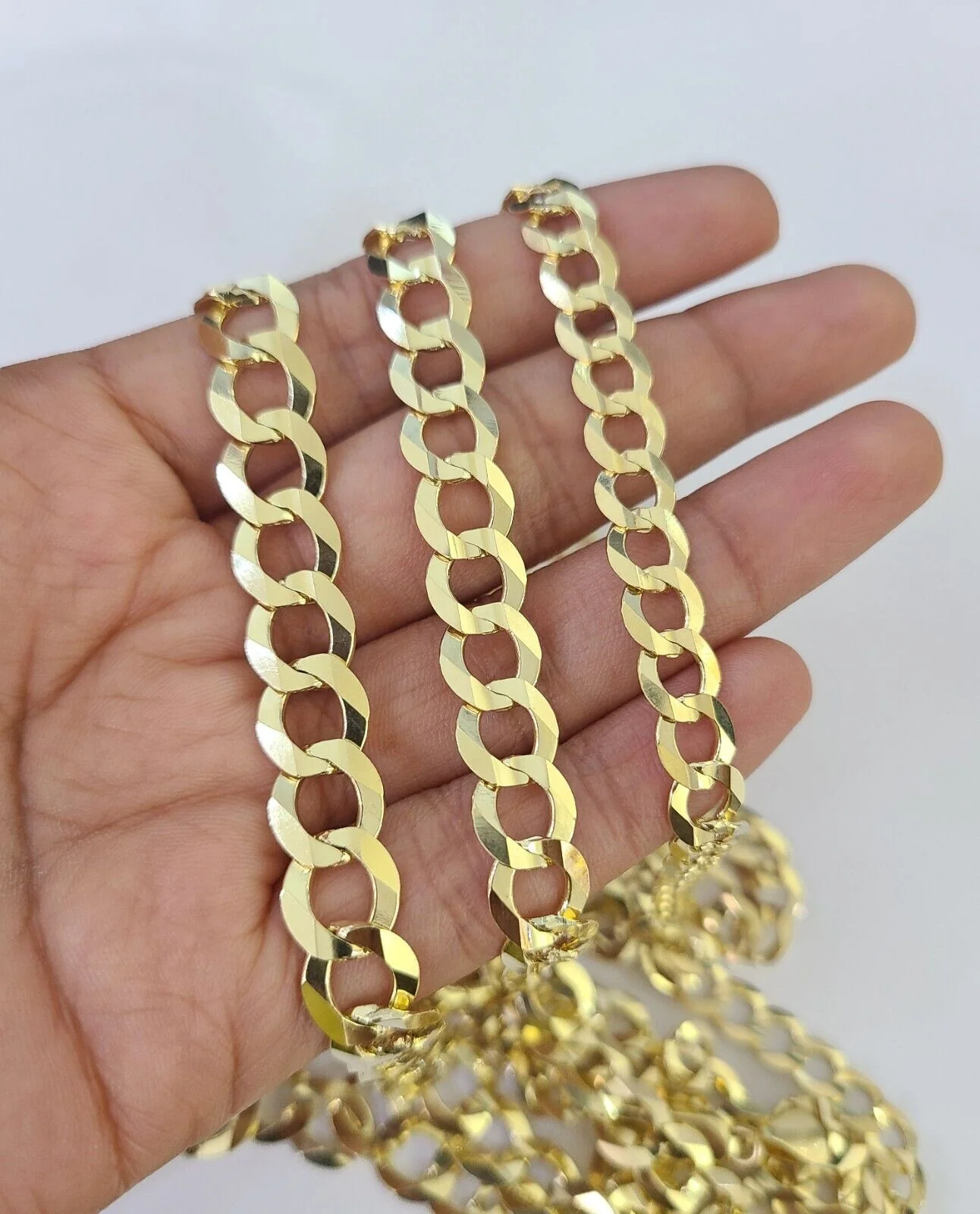 10k Solid Cuban Curb Link Necklace Chain Yellow Gold 8mm 9mm 10mm 20"-30" - Image 6