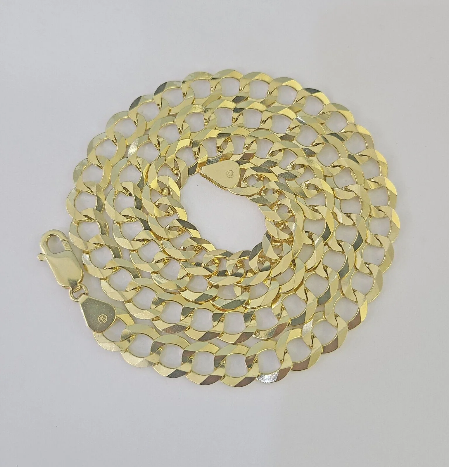 10k Solid Cuban Curb Link Necklace Chain Yellow Gold 8mm 9mm 10mm 20"-30" - Image 7
