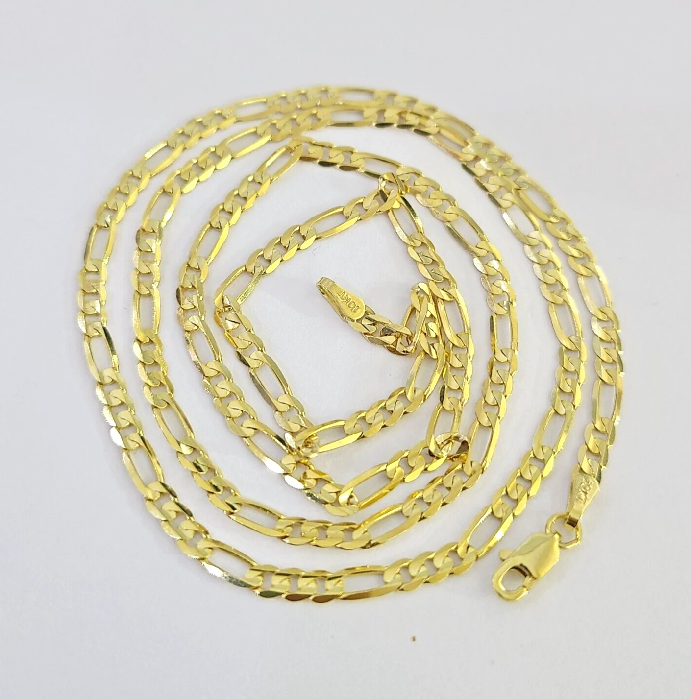 10K Solid Figaro Link Chain Necklace Yellow Gold 3mm 18" 20" 22" 10kt - Image 7