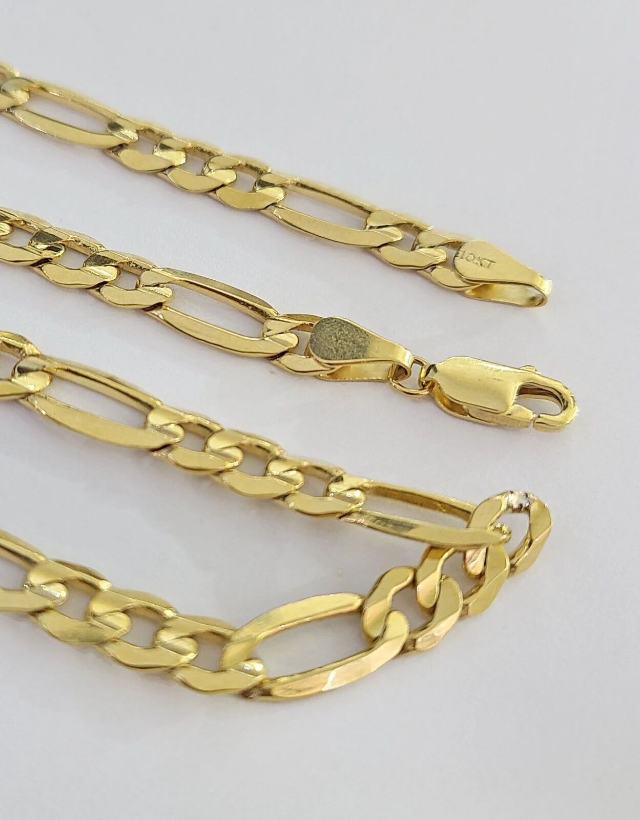 10K Solid Figaro Link Chain Necklace Yellow Gold 6mm 24" 26" 10kt - Image 2