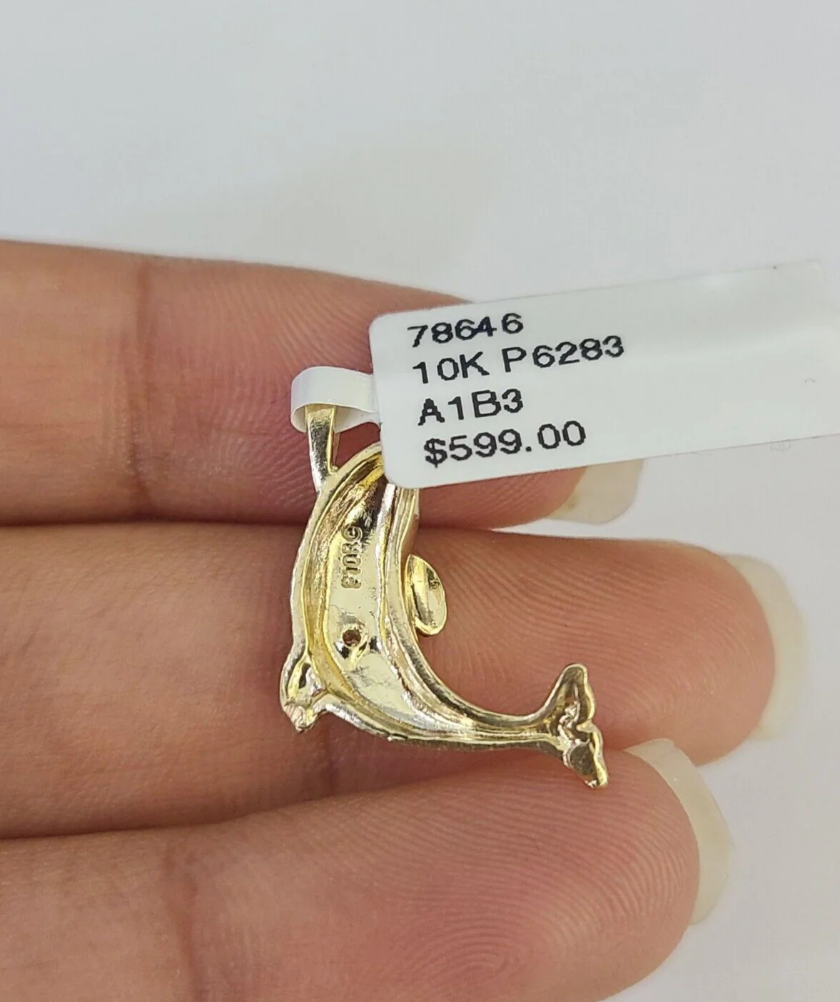 10K Solid Franco Chain Dolphin Pendant Charm Necklace 16"-22" 1mm Gold - Image 7