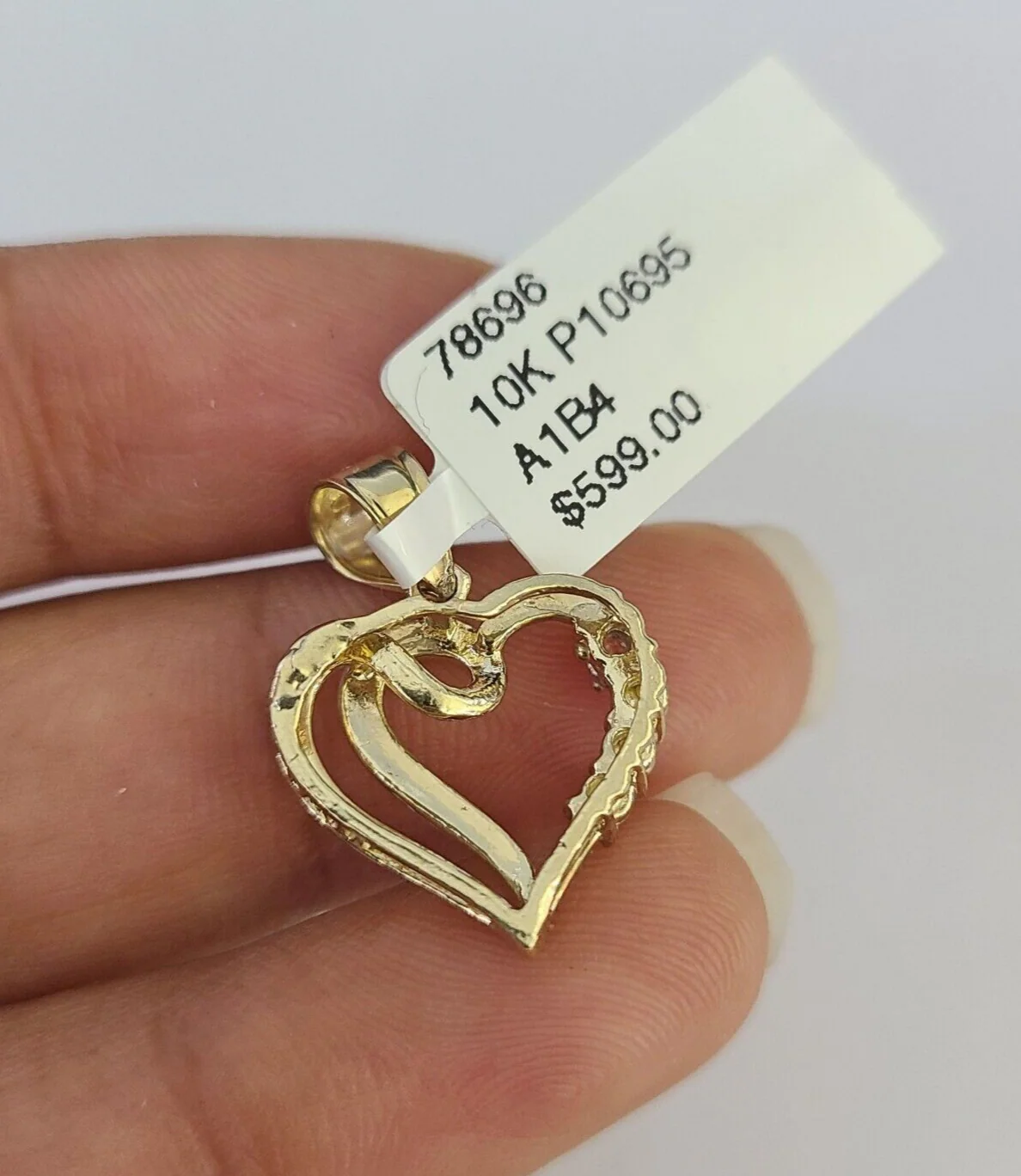 10K Solid Franco Chain Heart Pendant Charm Necklace 16"-22" 1mm Gold Ladies - Image 7
