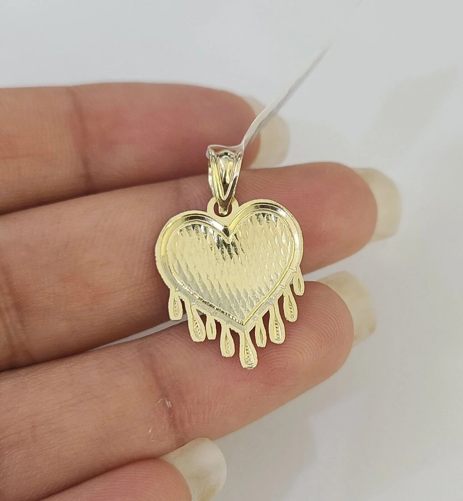 10K Solid Franco Chain Heart Pendant Charm Necklace 16"-24" 1mm Gold Ladies - Image 7