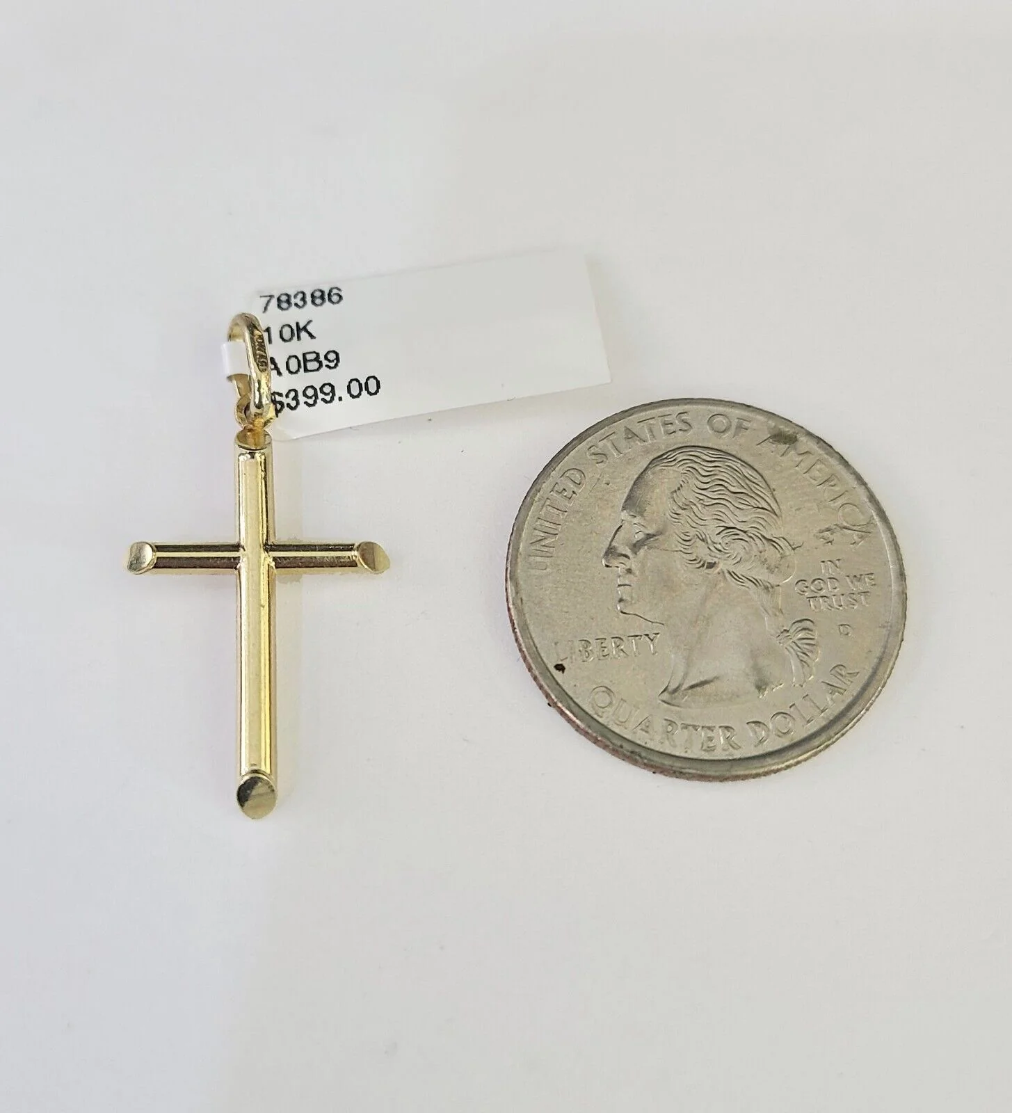 10K Solid Franco Chain Jesus Cross Pendant Charm Necklace 16"-24" 1mm Ladies - Image 2