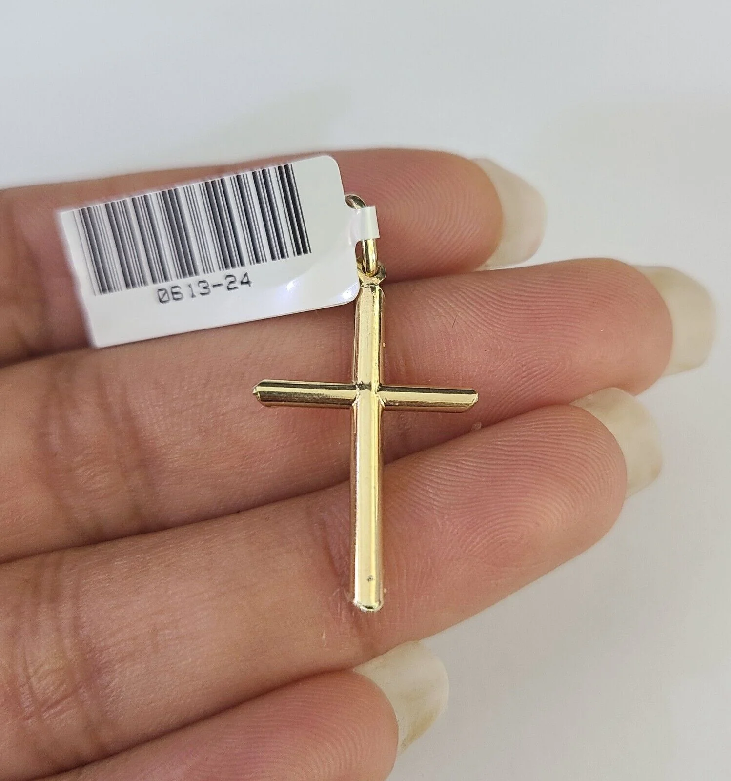 10K Solid Franco Chain Jesus Cross Pendant Charm Necklace 16"-24" 1mm Ladies - Image 6