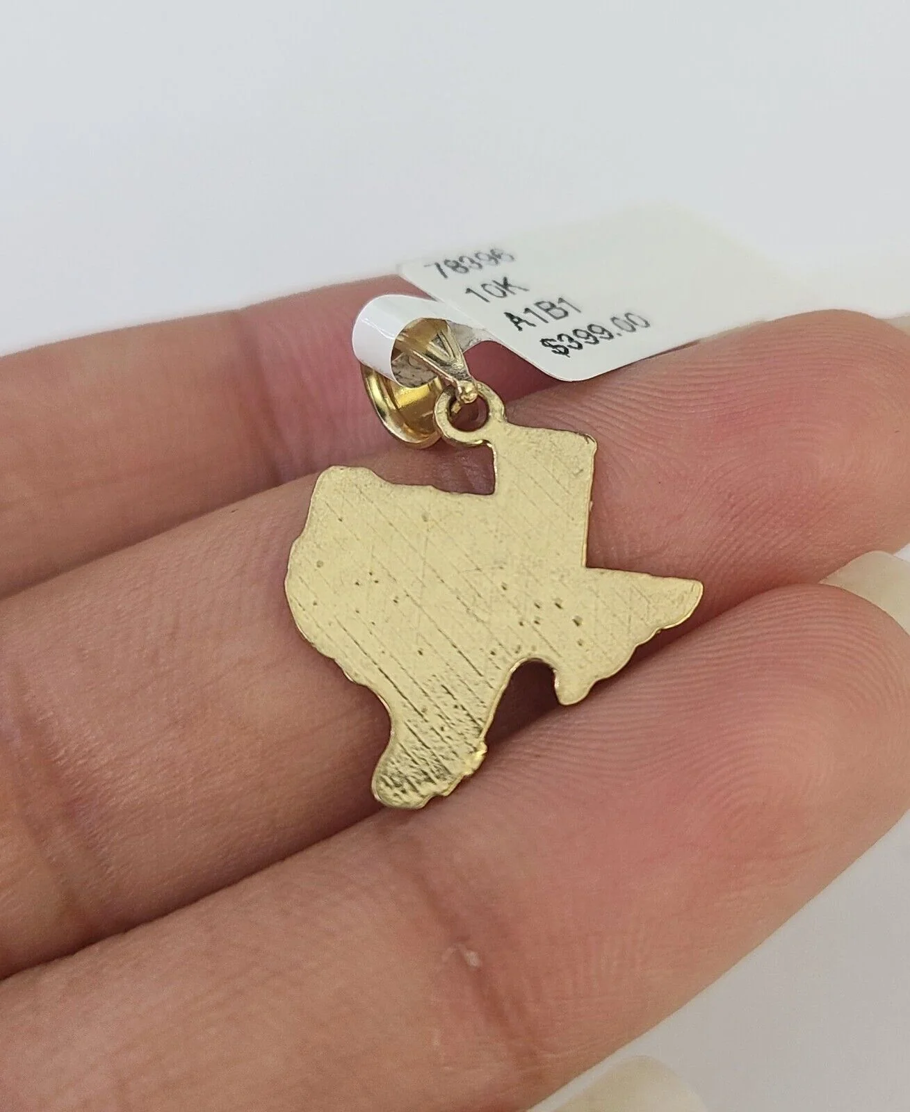10K Solid Franco Chain Texas Map Pendant Charm Necklace 16"-24" 1mm Ladies - Image 7