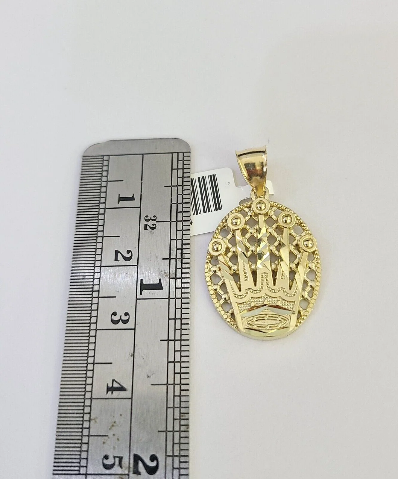 10k Solid Gold Cuban Curb Chain Crown Pendant 2mm 18"-24" SET Necklace - Image 2