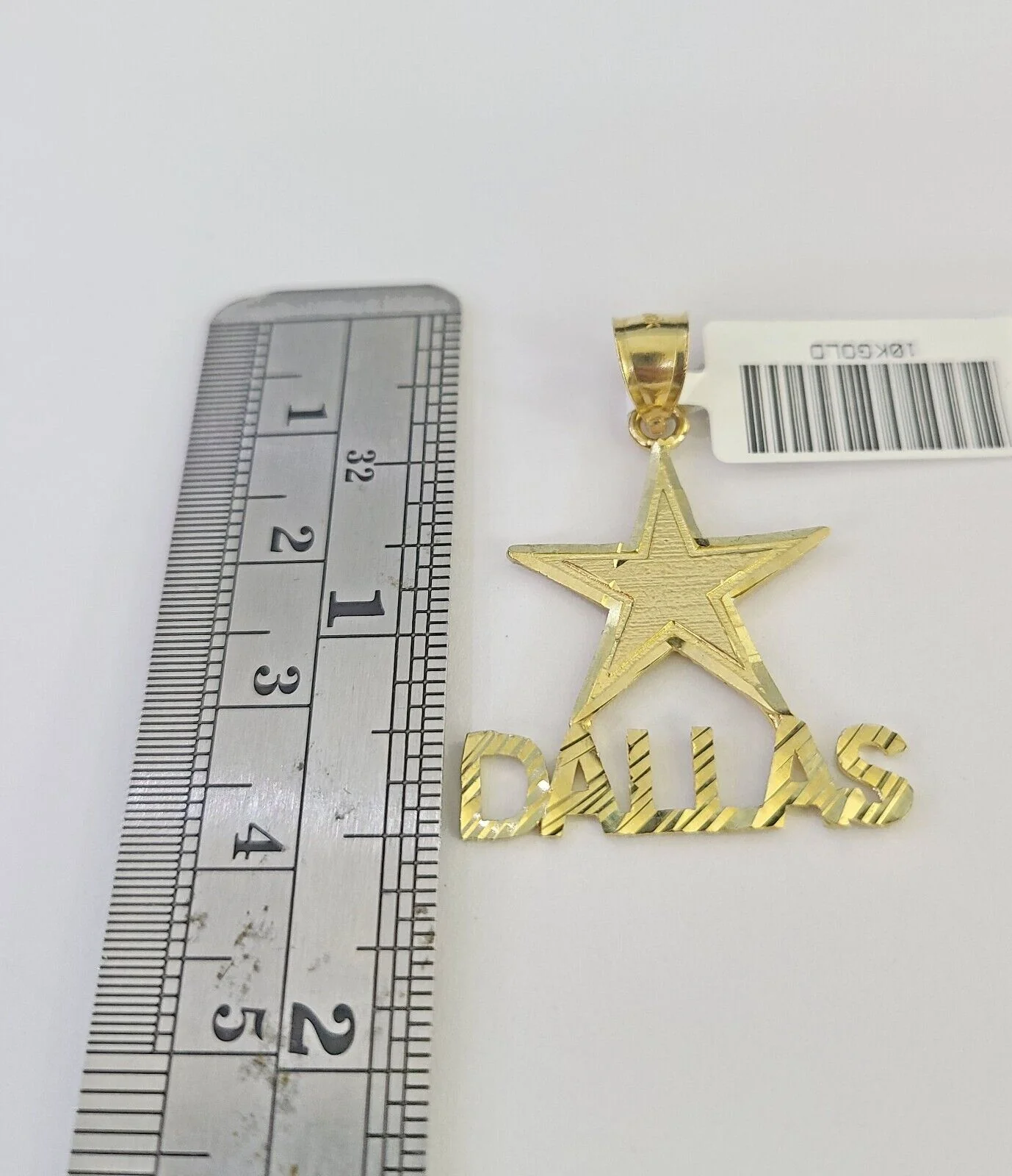 10k Solid Gold Cuban Curb Chain Dallas Star Pendant 2mm 18"-24" SET Necklace - Image 3