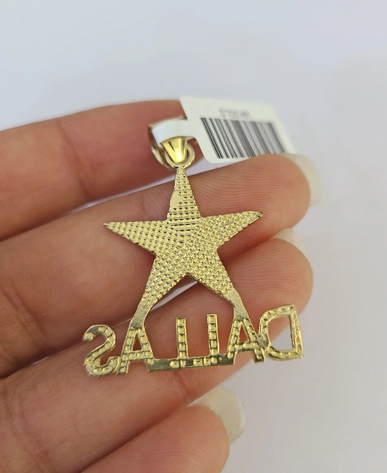 10k Solid Gold Cuban Curb Chain Dallas Star Pendant 2mm 18"-24" SET Necklace - Image 8