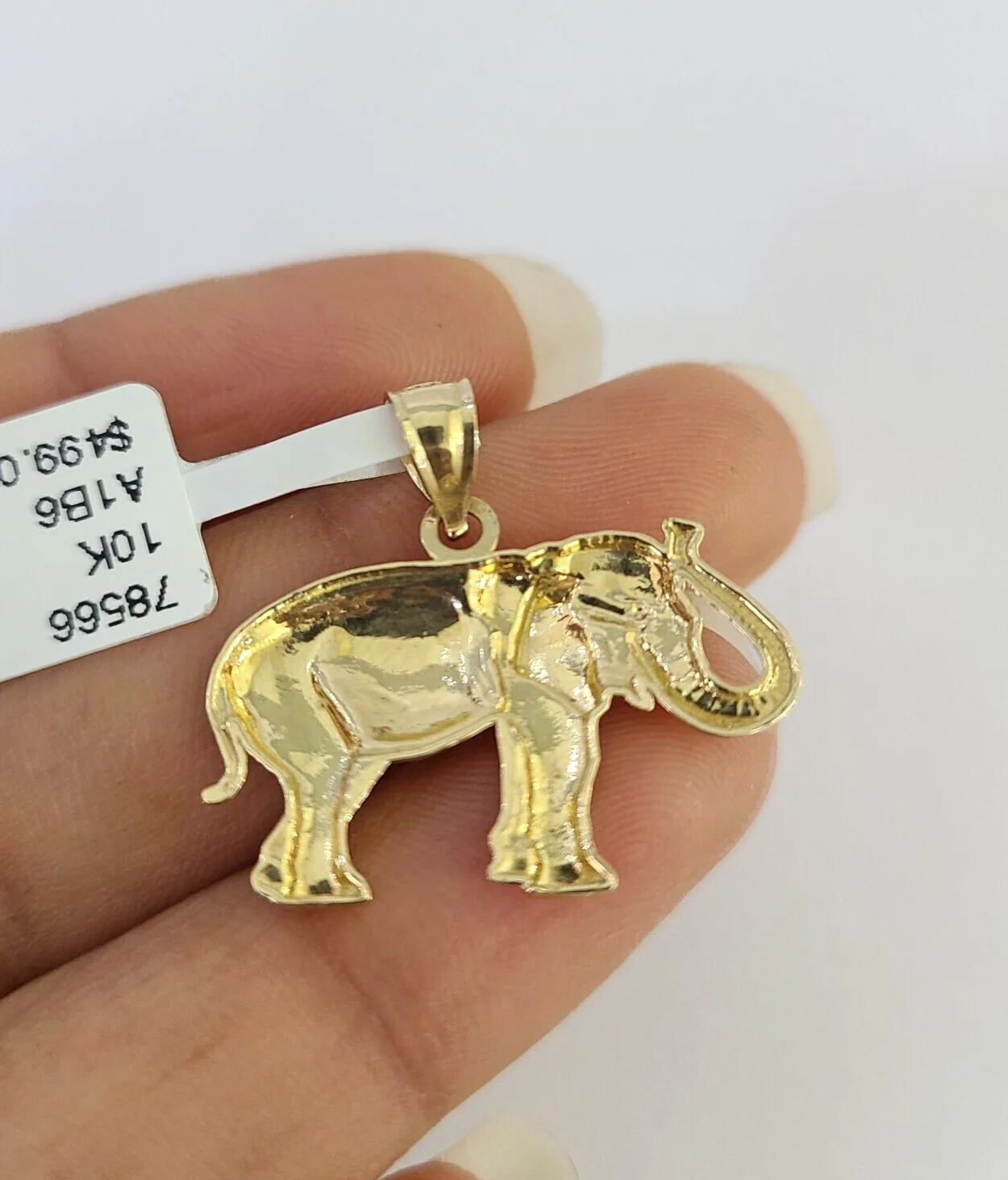 10k Solid Gold Cuban Curb Chain Elephant Pendant 2mm 18"-24" SET Necklace - Image 8