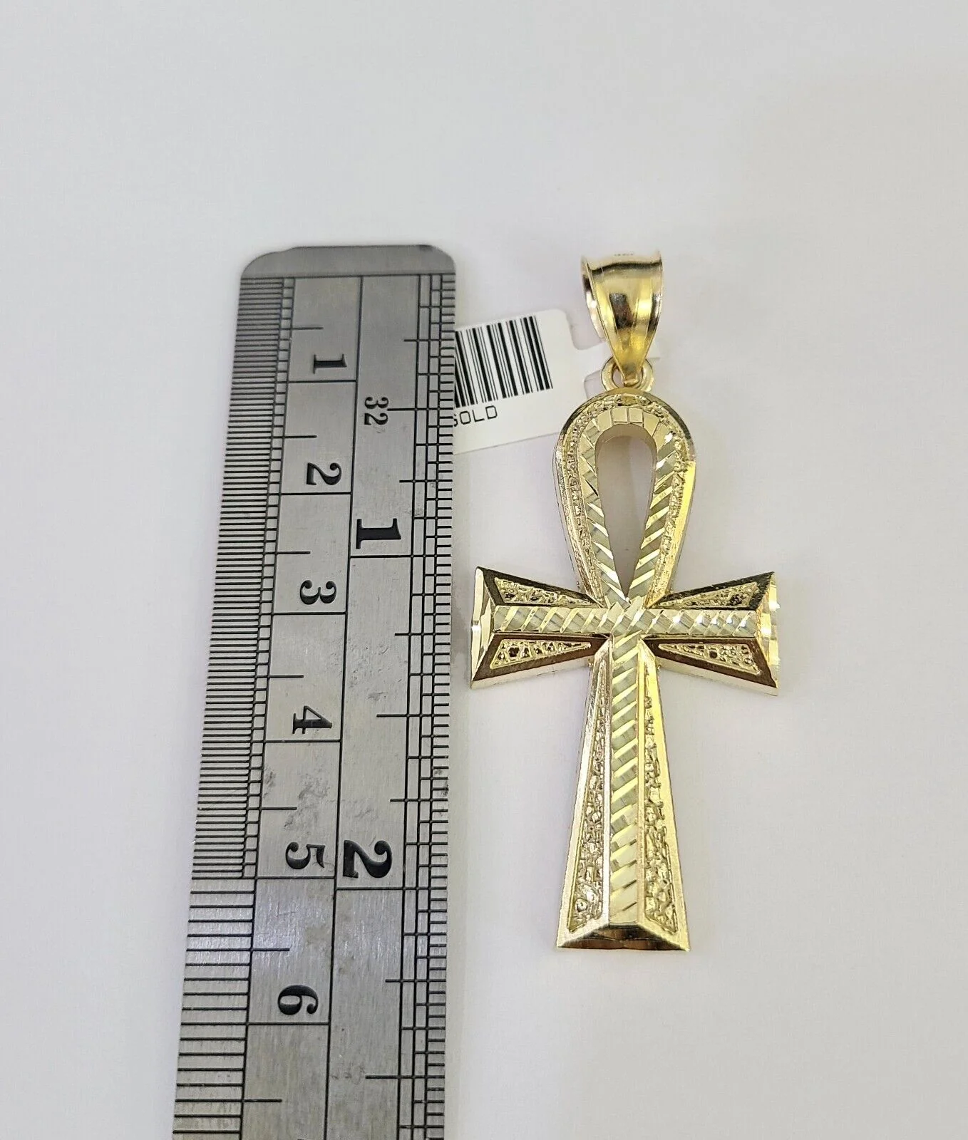 10k Solid Gold Cuban Curb Chain Jesus Cross Pendant 6mm 20"-30" SET Necklace - Image 4