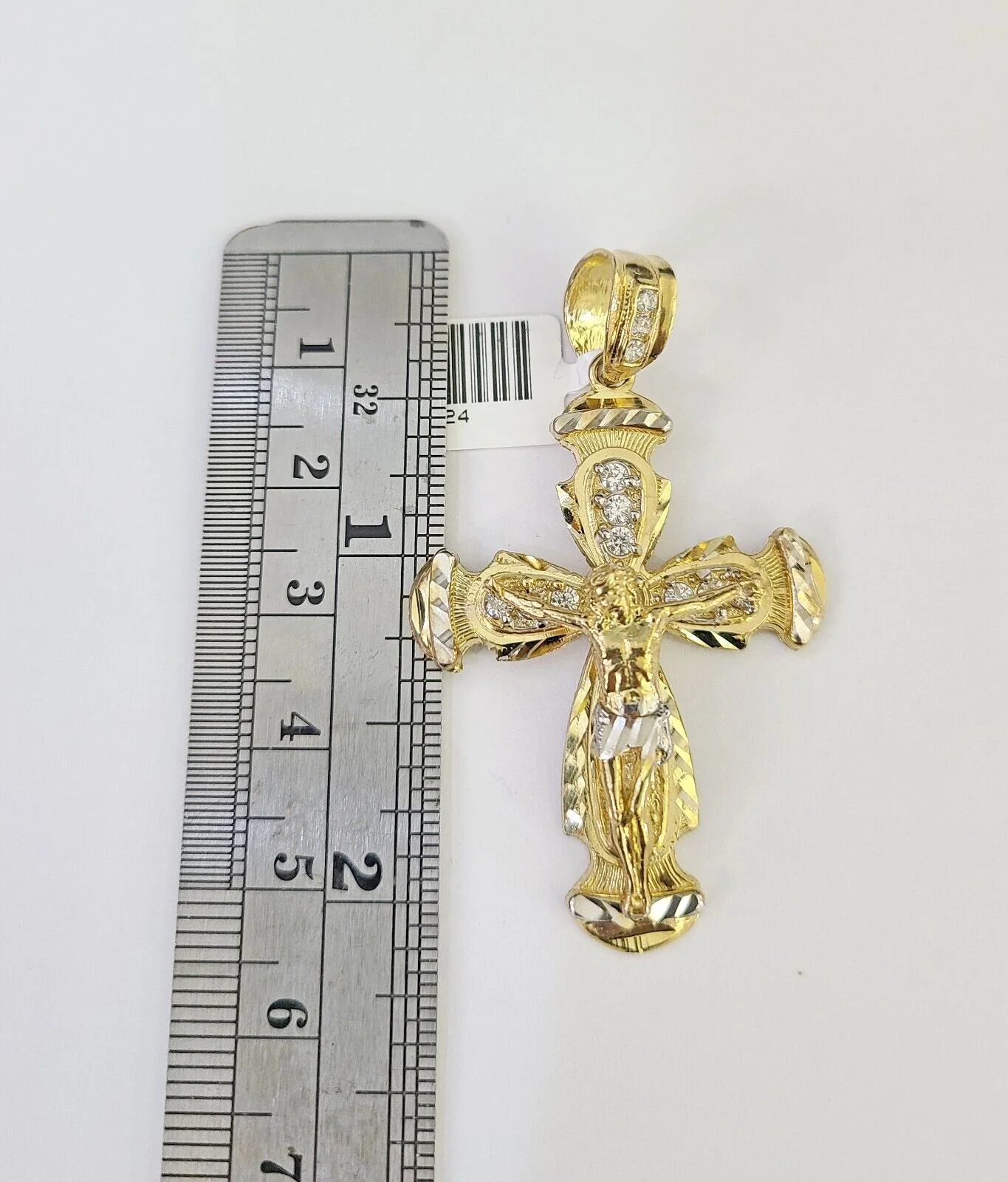 10k Solid Gold Cuban Curb Chain Jesus Cross Pendant 6mm 20"-30" SET Necklace - Image 5