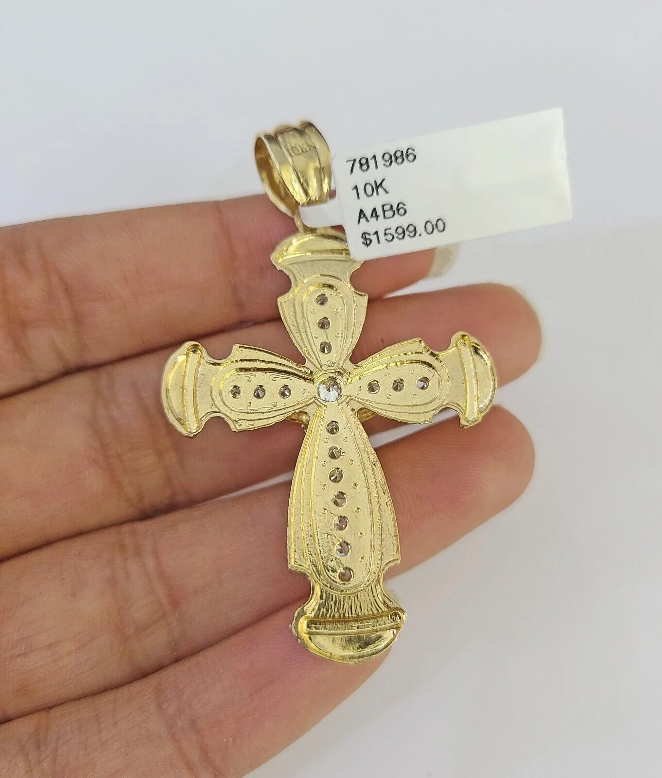 10k Solid Gold Cuban Curb Chain Jesus Cross Pendant 6mm 20"-30" SET Necklace - Image 7