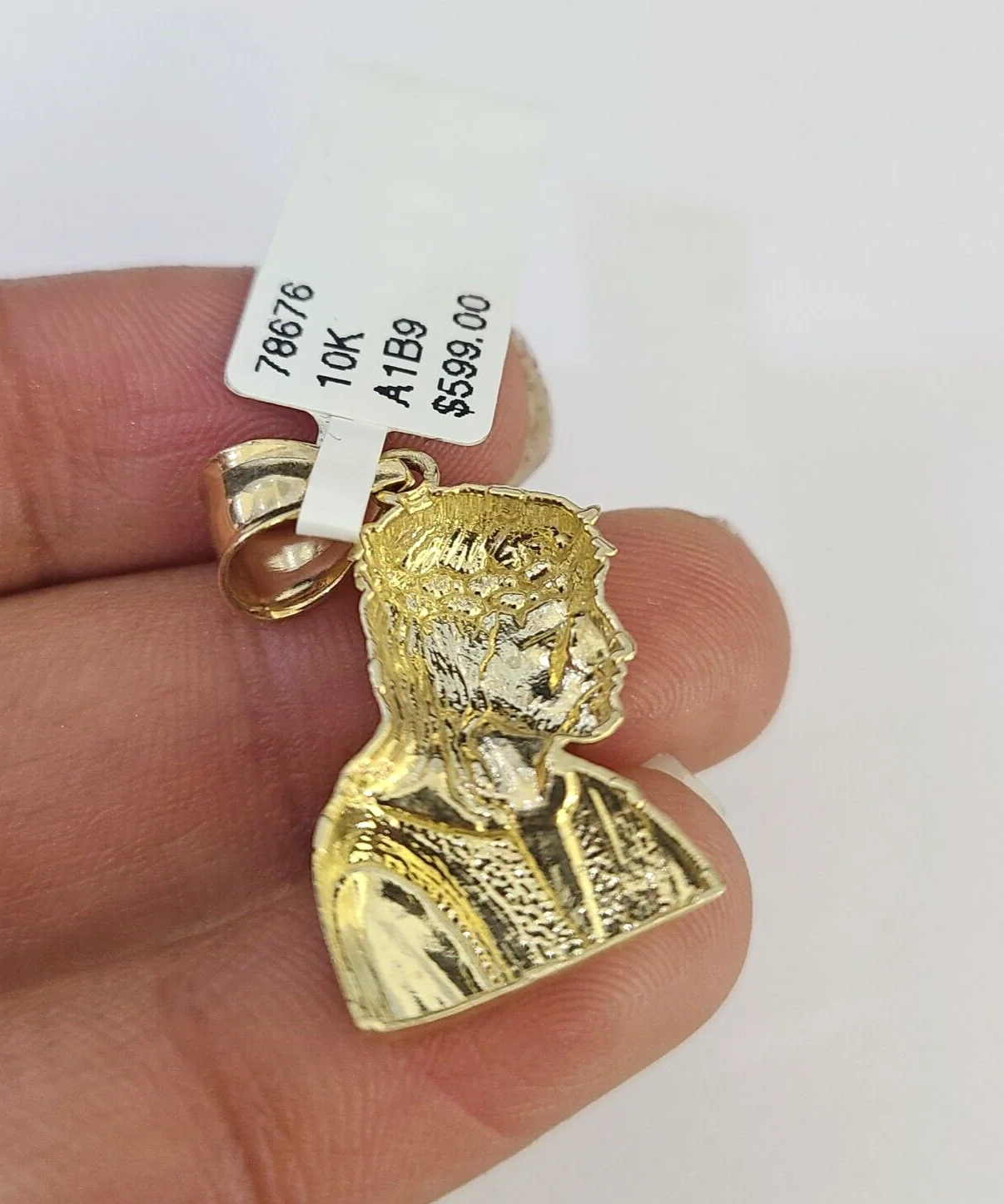 10k Solid Gold Cuban Curb Chain Jesus Head Pendant 2.5mm 18"-26" SET Necklace - Image 7
